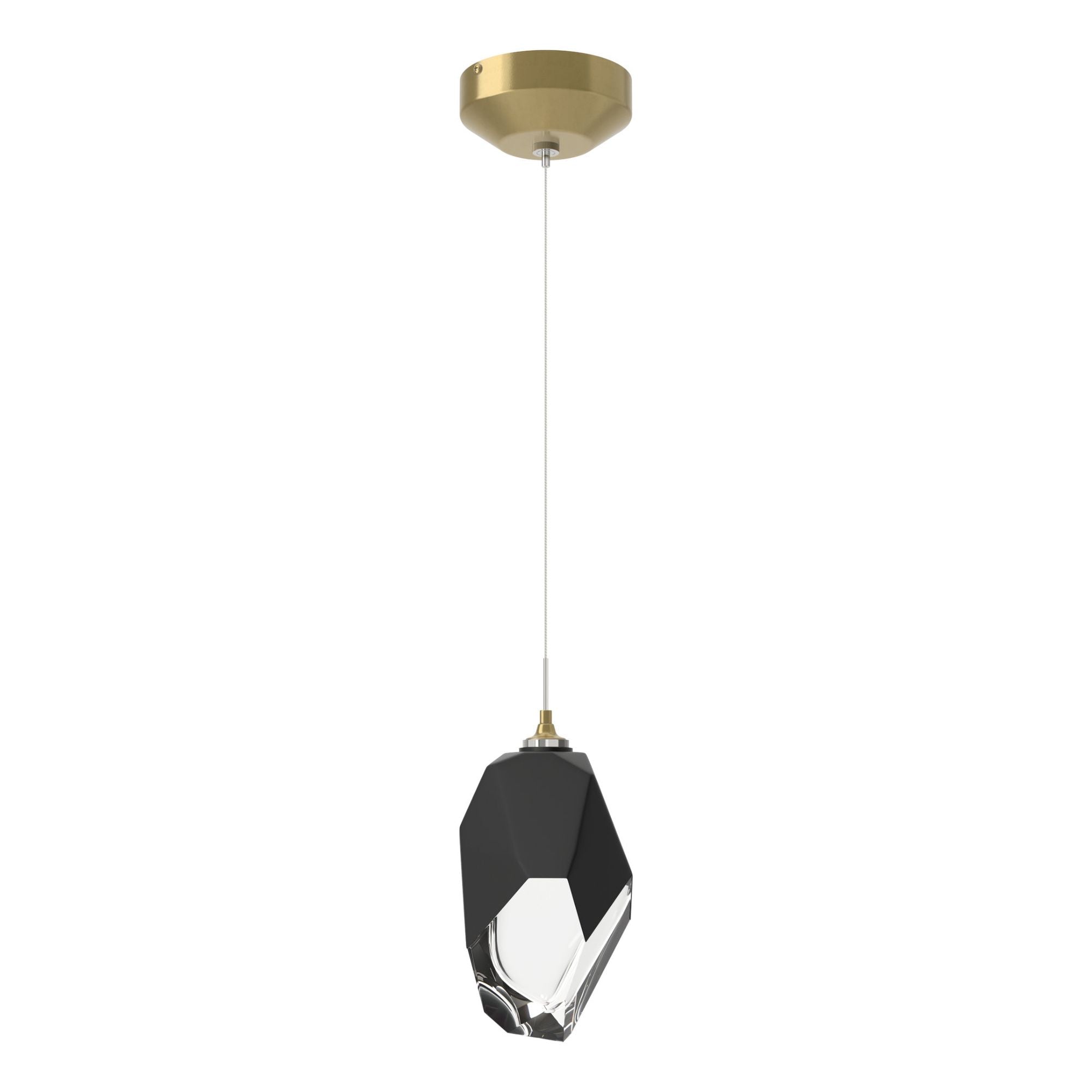 Chrysalis 1-Light Large Pendant 1-Light Black Crystal (BP) in Modern Brass