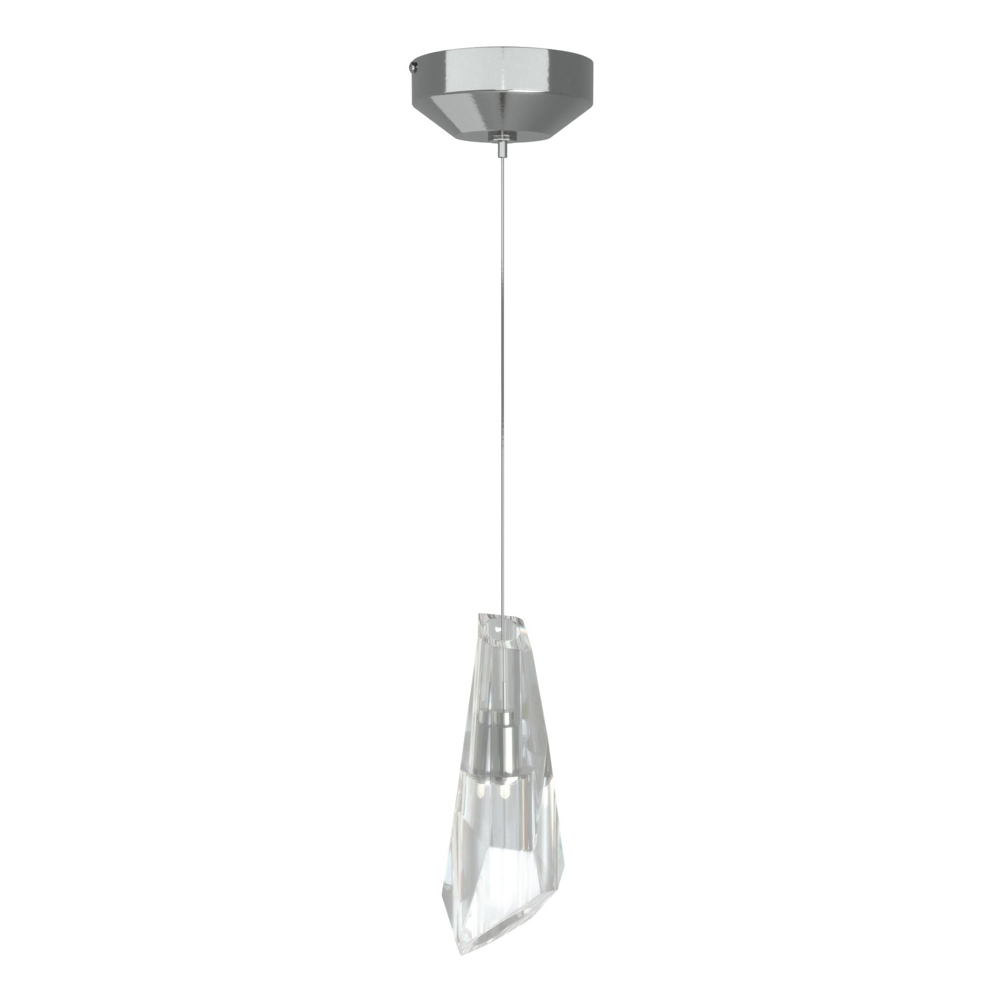 Luma Mini Pendant 1-Light Crystal in Sterling