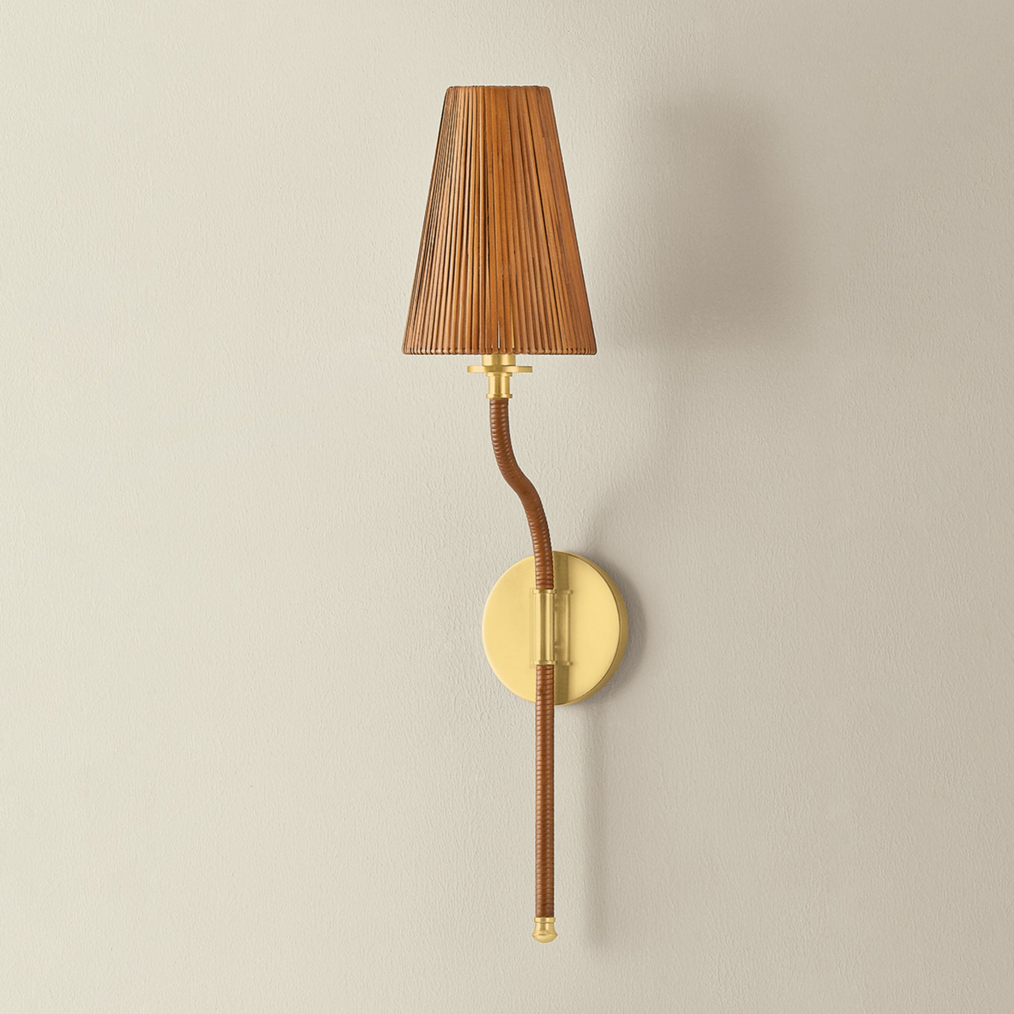Atwood 1-Light Wall Sconce in Aged Brass 6W x 25.25H