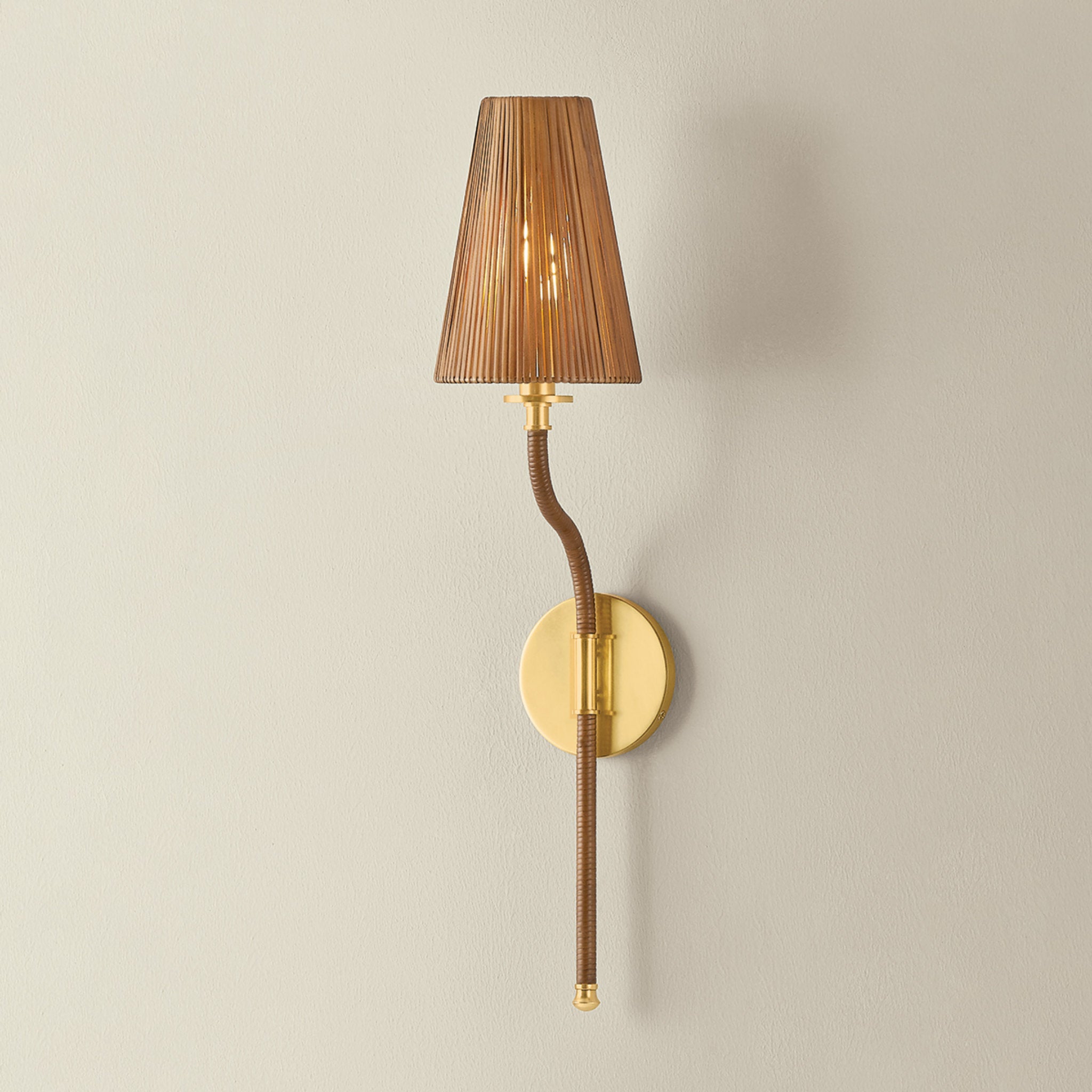 Atwood 1-Light Wall Sconce in Aged Brass 6W x 25.25H