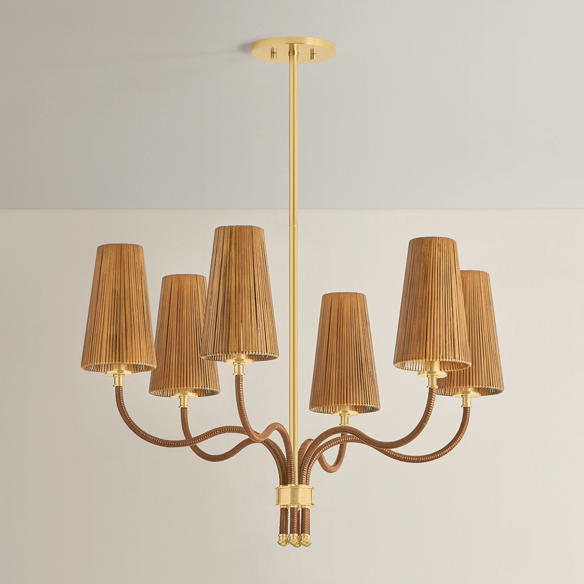 Atwood 6-Light Chandelier in Aged Brass 30W x 23H