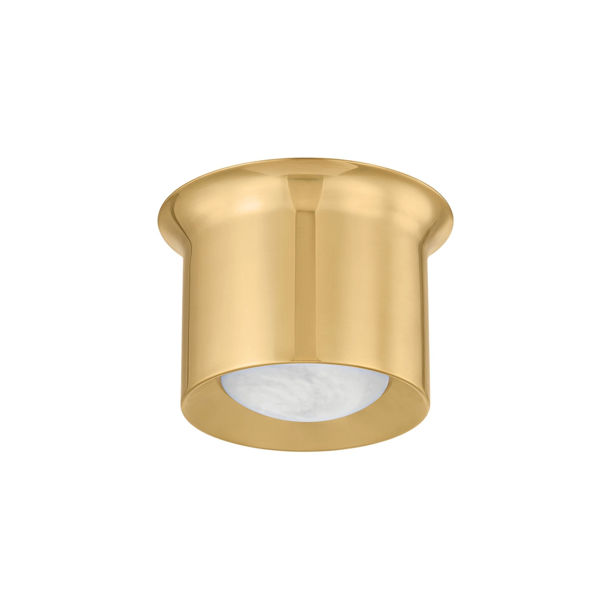 Noxon 1-Light Flush Mount in Aged Brass 7W x 5H