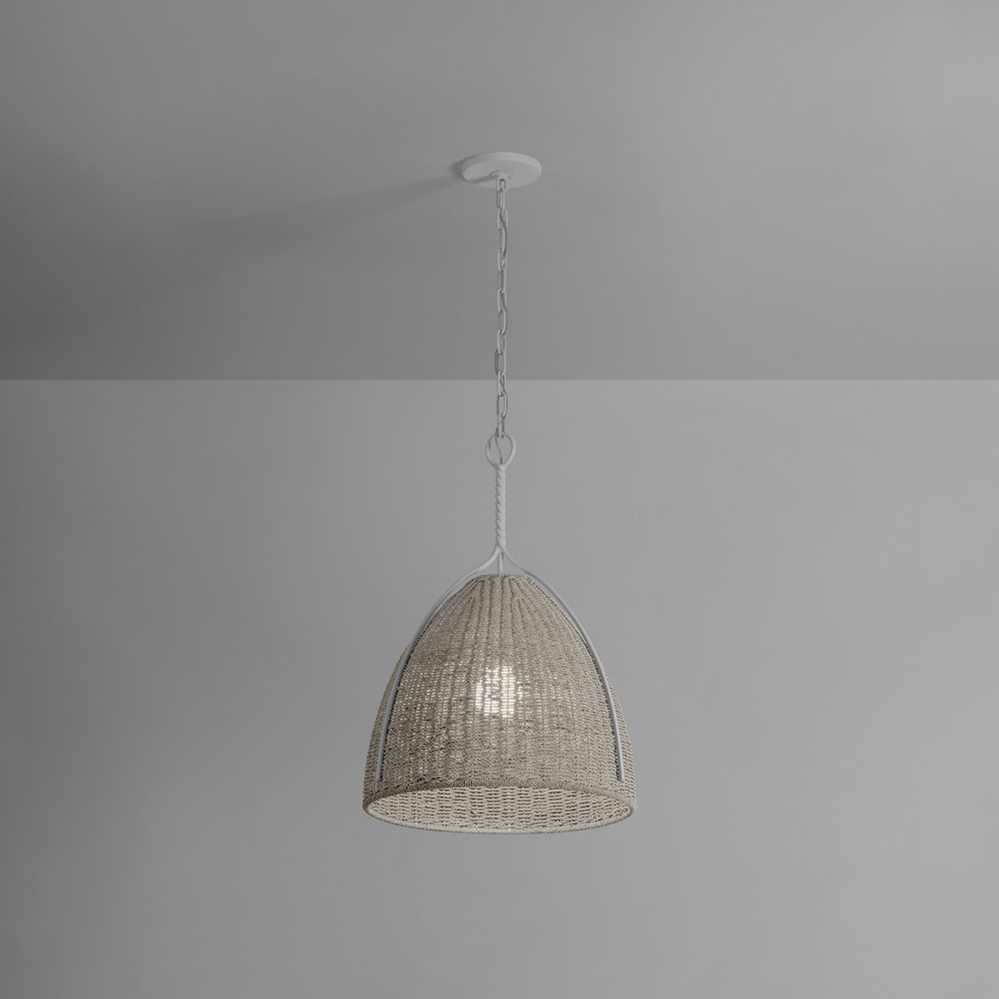 Woodlawn 1-Light Pendant in White Plaster 19W x 26.5H