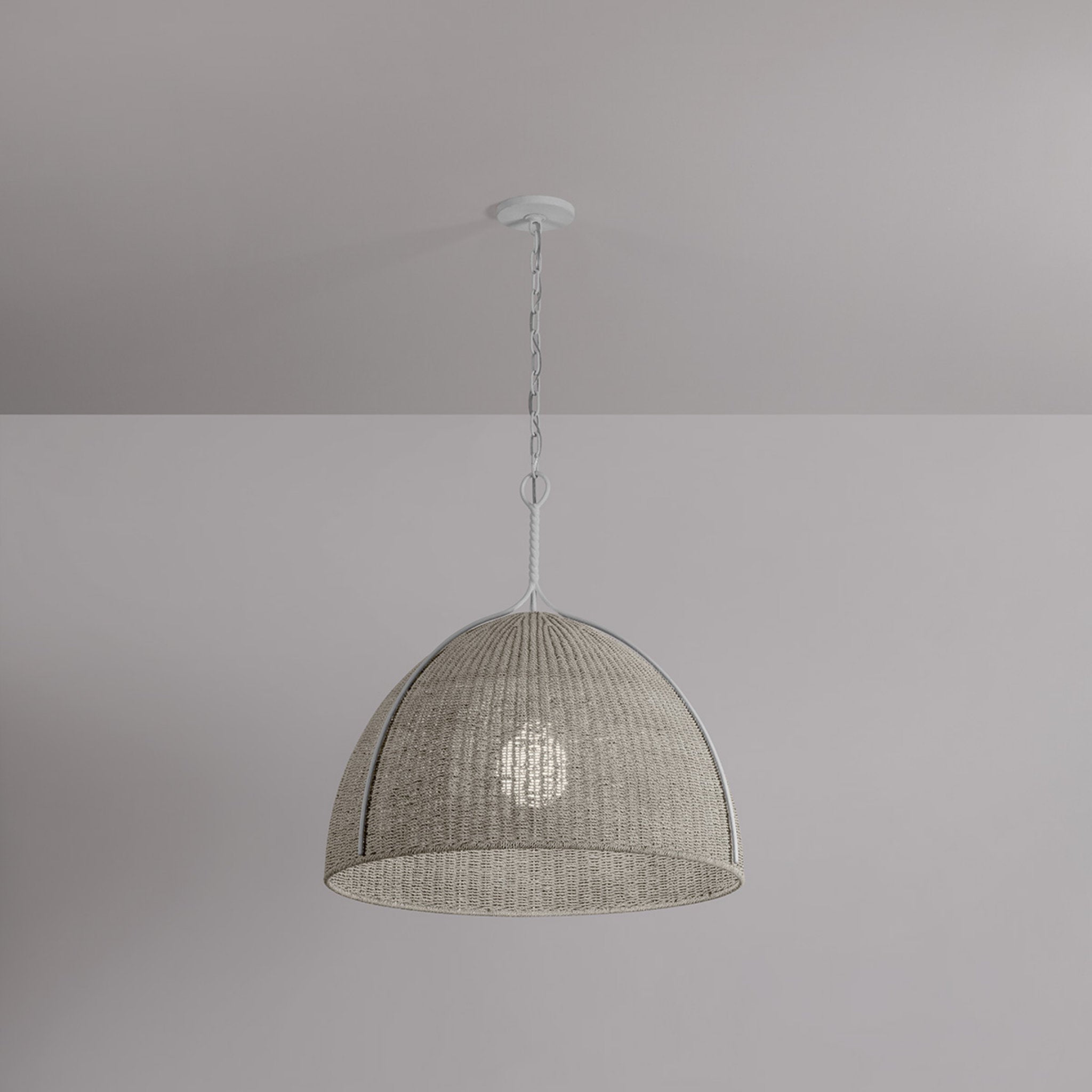 Woodlawn 1-Light Pendant in White Plaster 28.5W x 29.25H