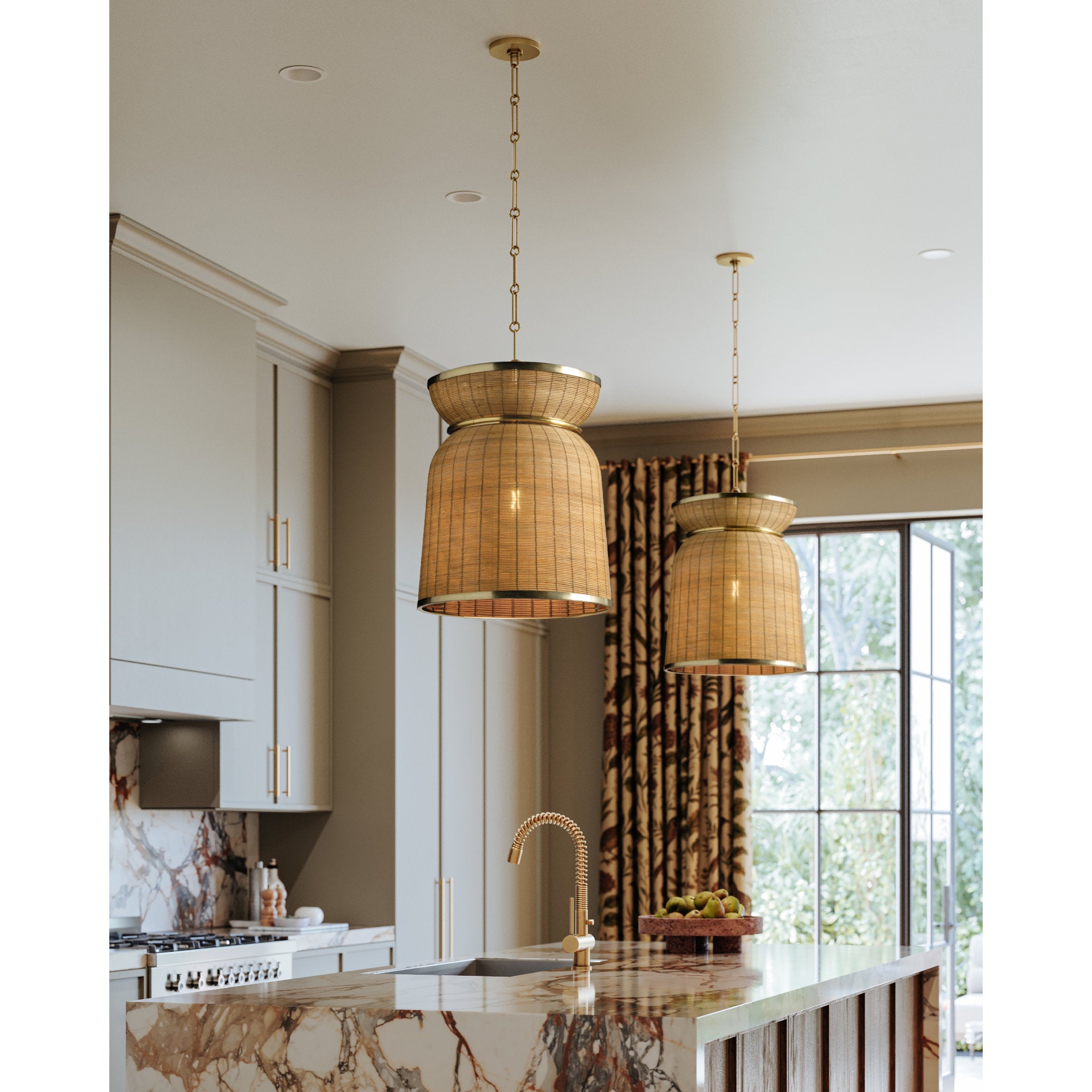 Parkchester 1-Light Pendant in Aged Brass 13W x 17H