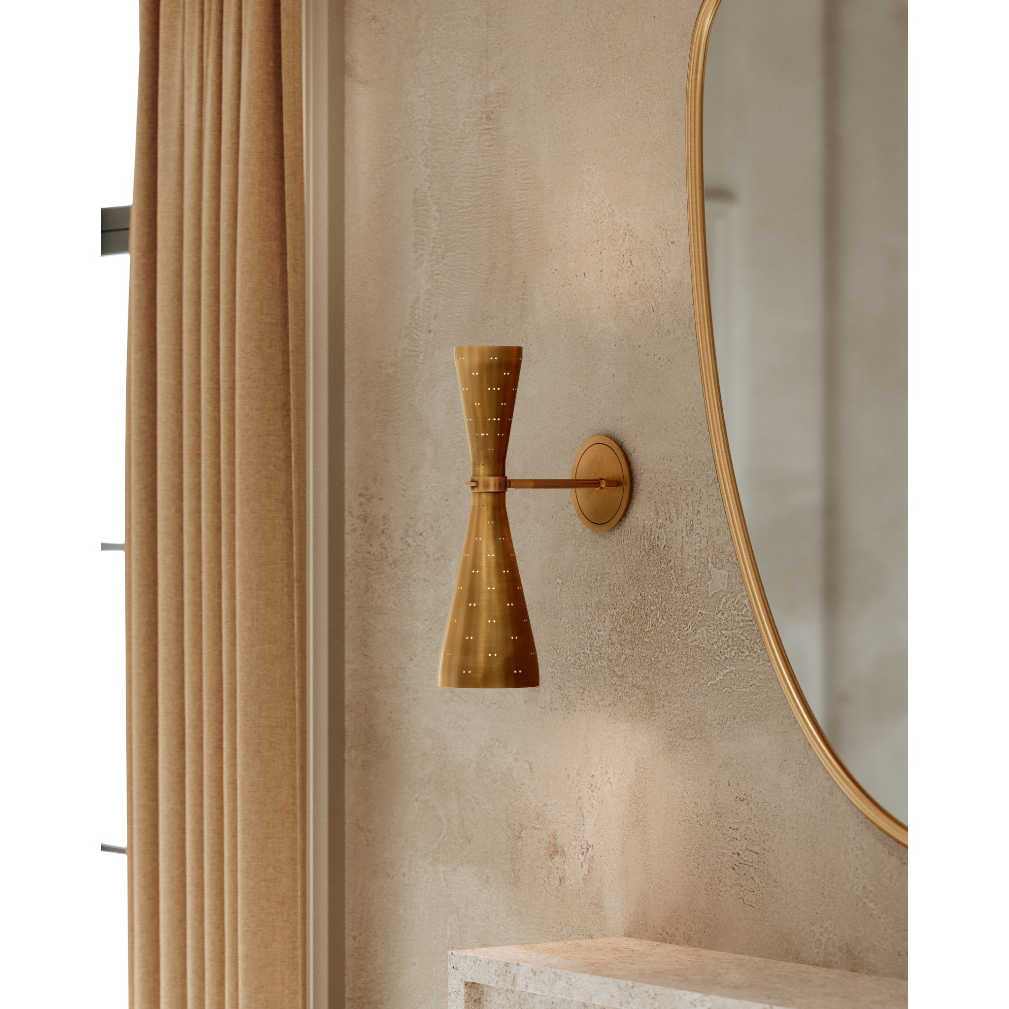 Allanton 2-Light Wall Sconce in Aged Brass 5.25W x 17.5H
