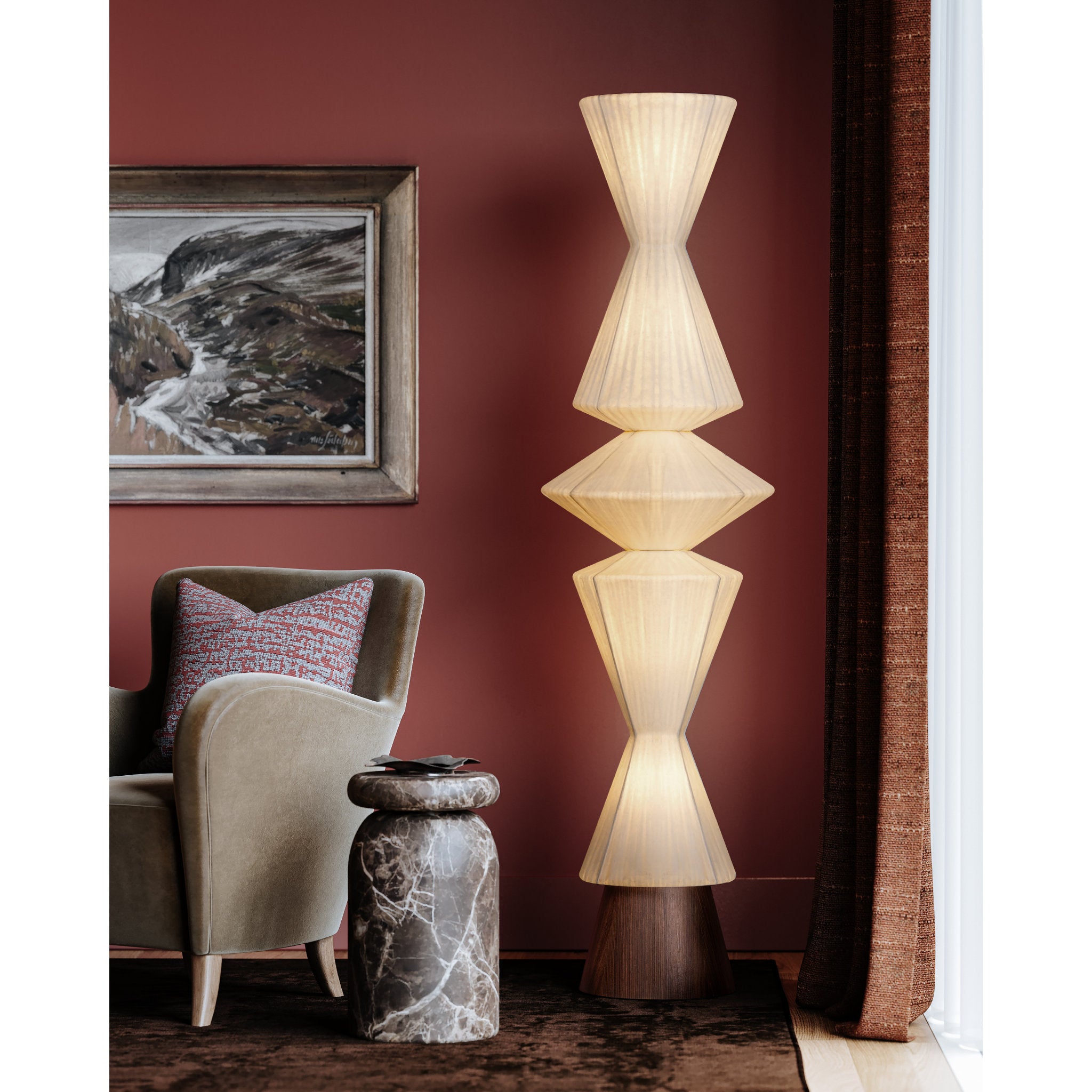 Greendale 5-Light Floor Lamp in Aged Brass 17.5W x 67H