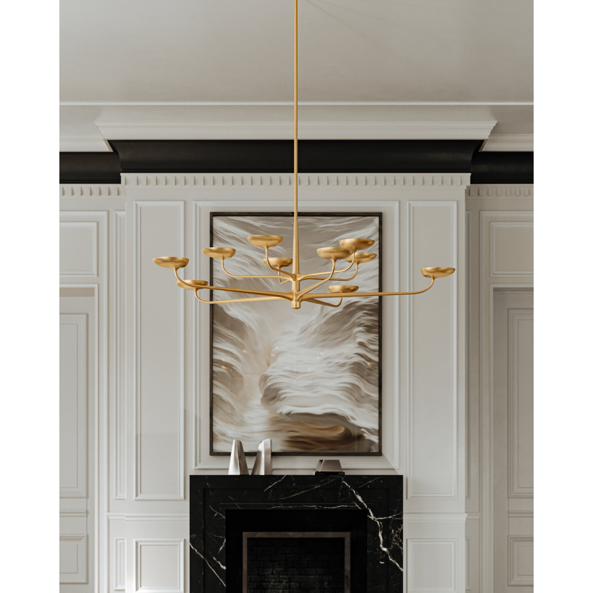 Taormina 10-Light Chandelier in Vintage Gold Leaf 63W x 17.25H
