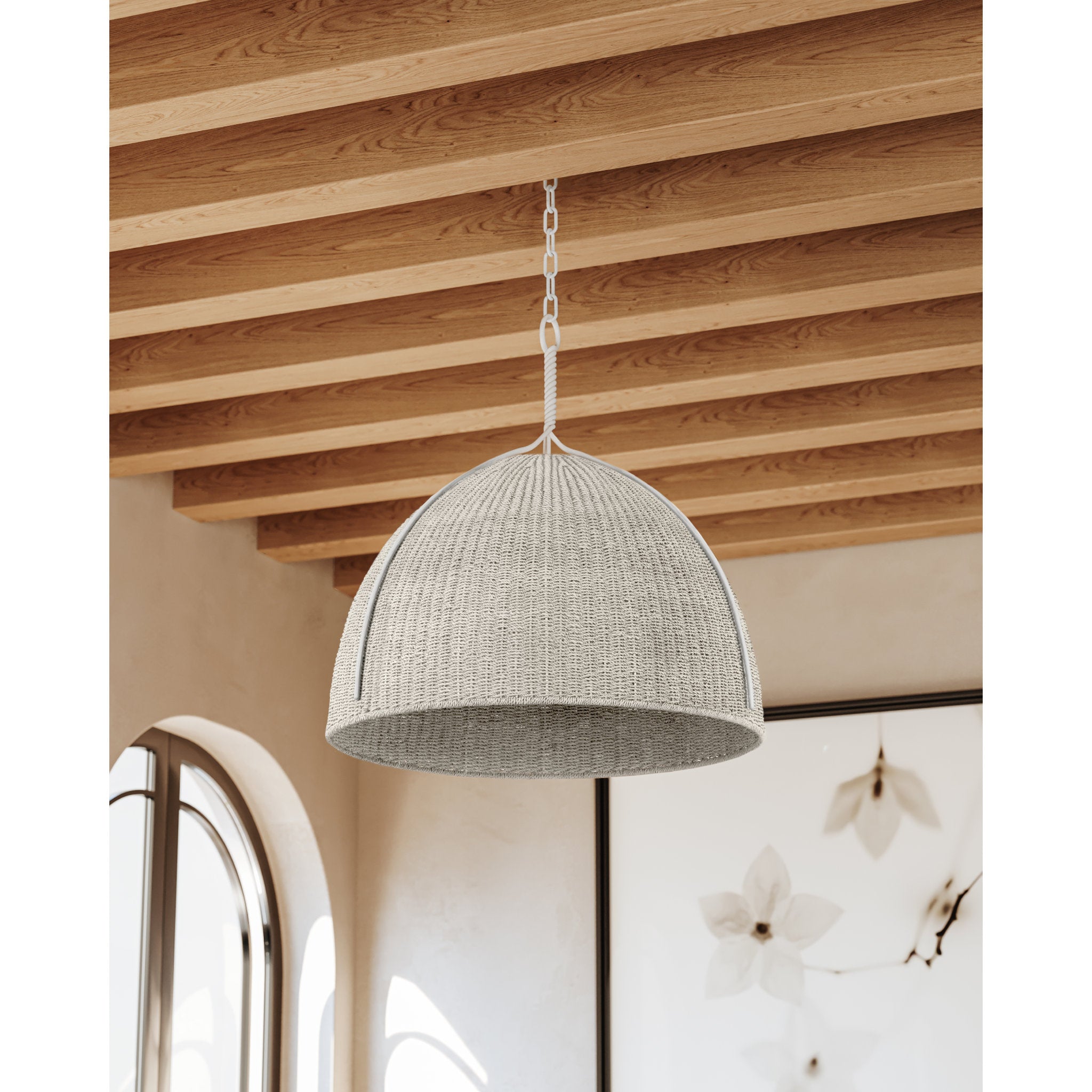 Woodlawn 1-Light Pendant in White Plaster 28.5W x 29.25H