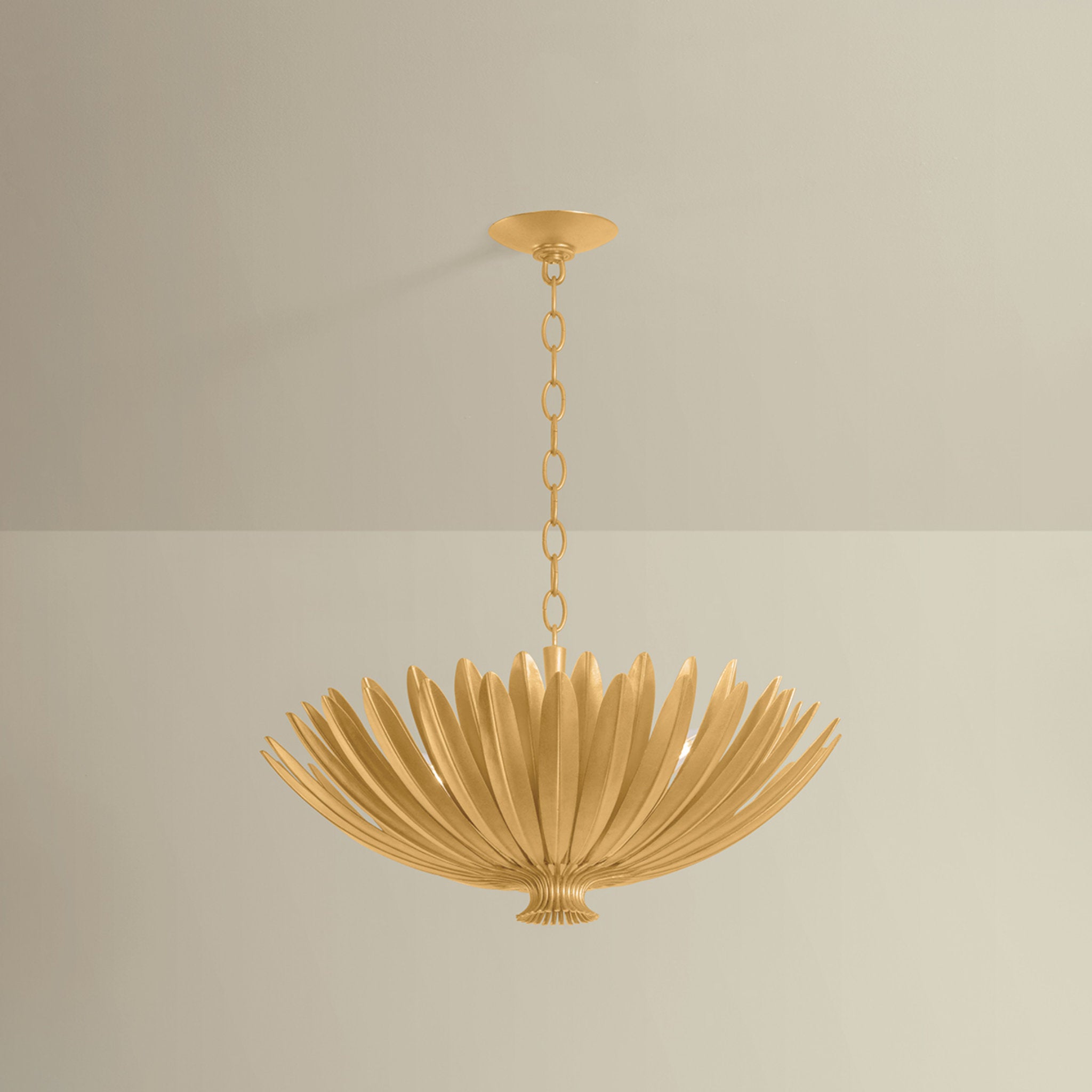Whitfield 4-Light Chandelier in Vintage Gold Leaf 24W x 12.25H