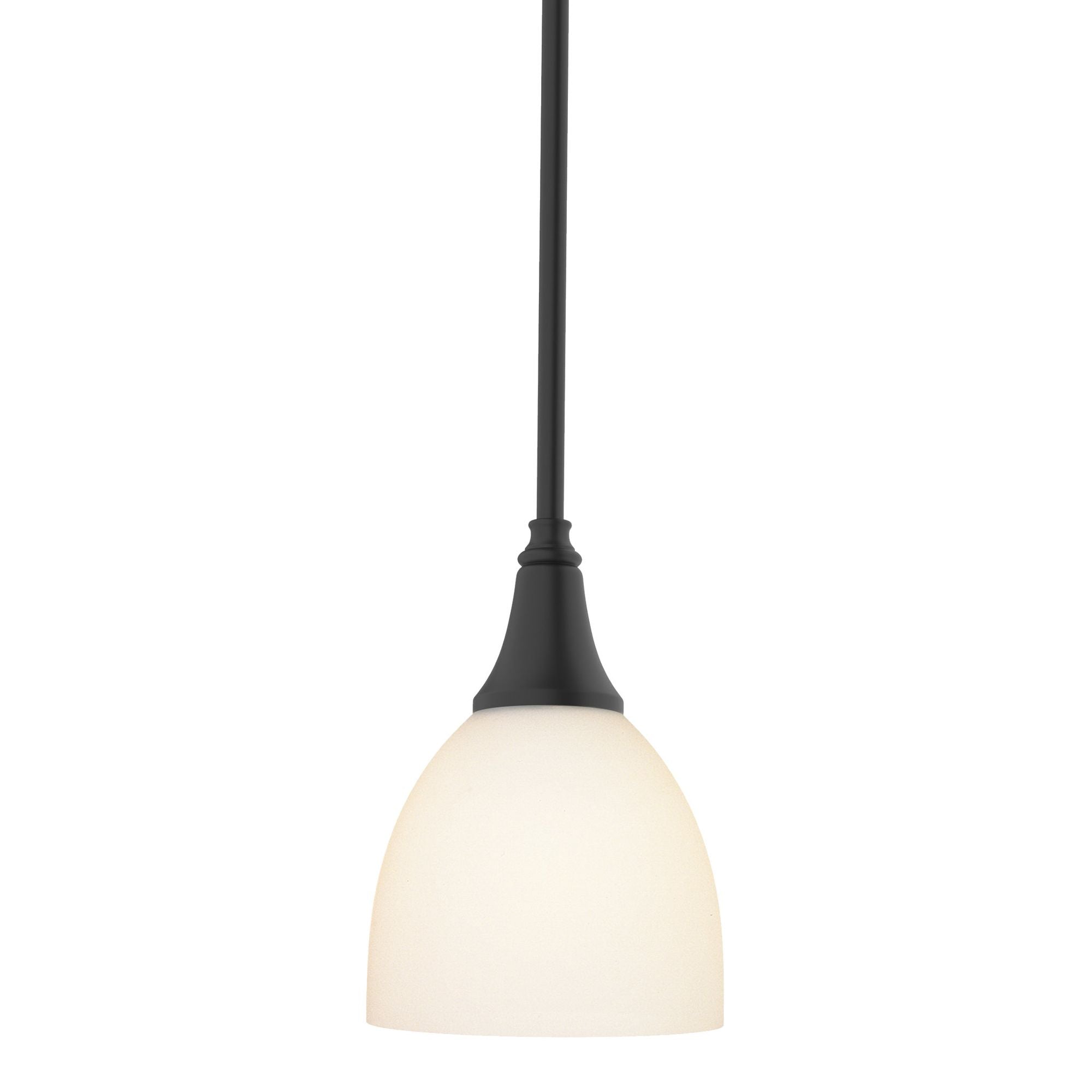 Trumpet Opal Glass Mini Pendant 1-Light Opal Glass (GG) in Black