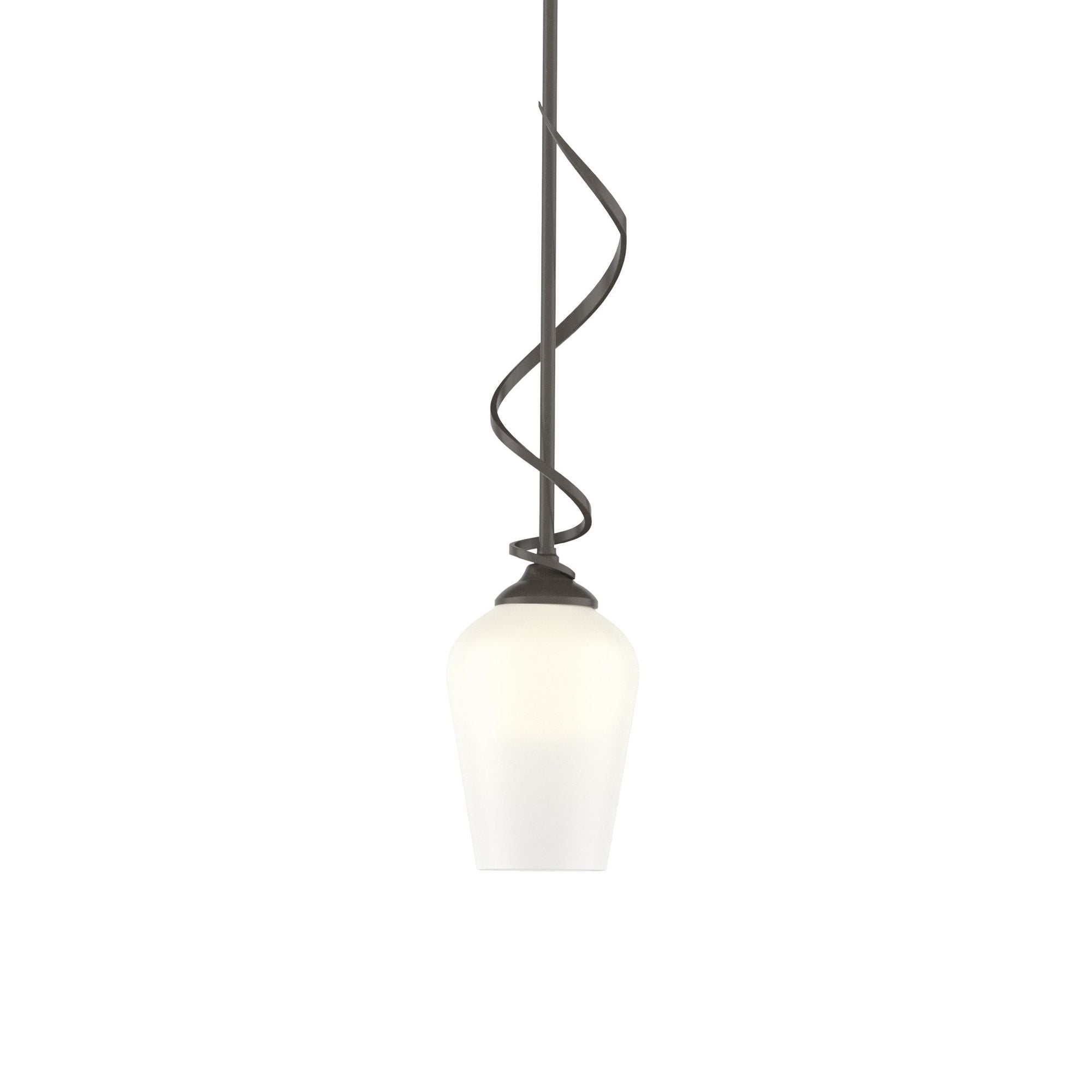 Flora Down Light Mini Pendant 1-Light Opal Glass (GG) in Dark Smoke