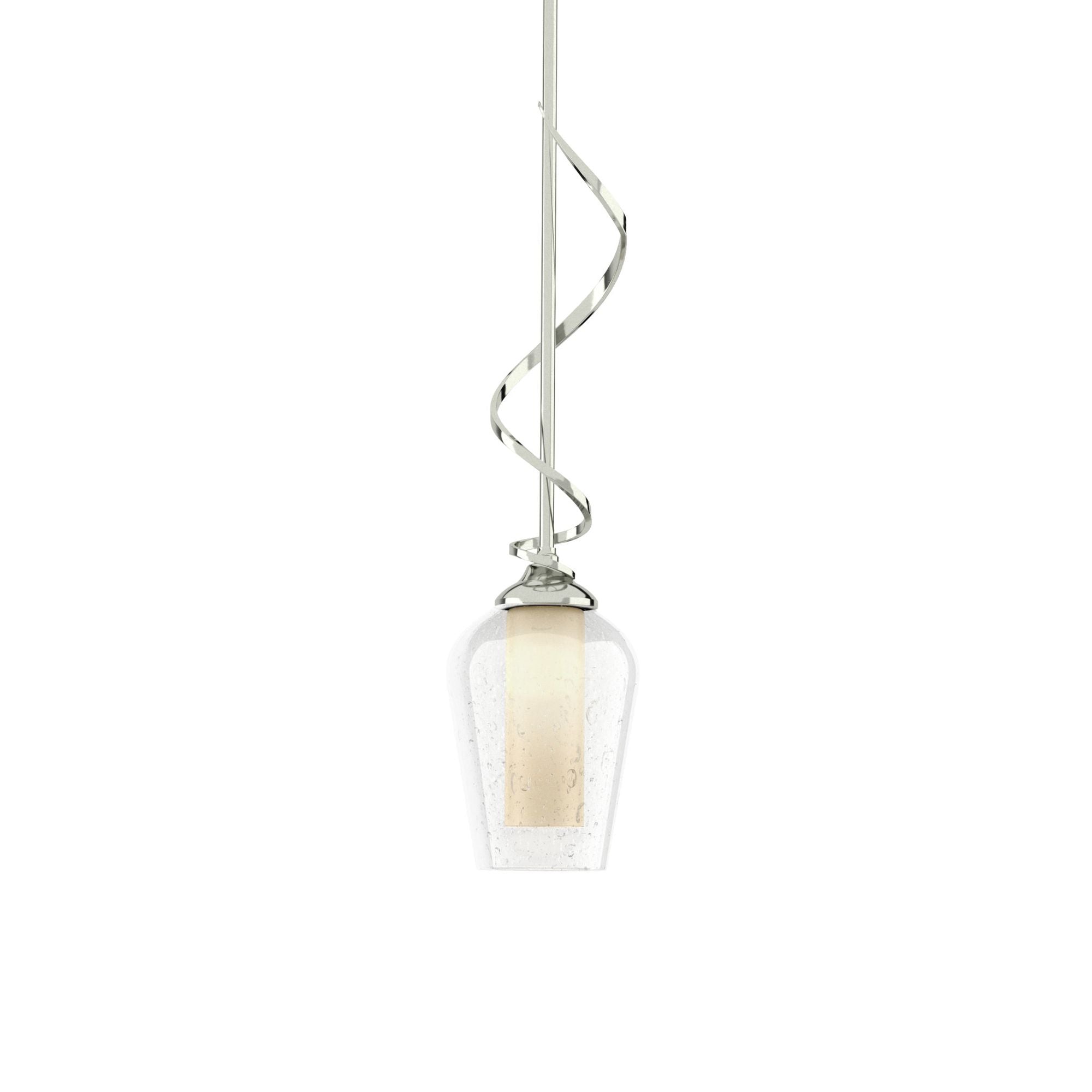 Flora Down Light Mini Pendant 1-Light Seeded Glass with Opal Diffuser (ZS) in Sterling