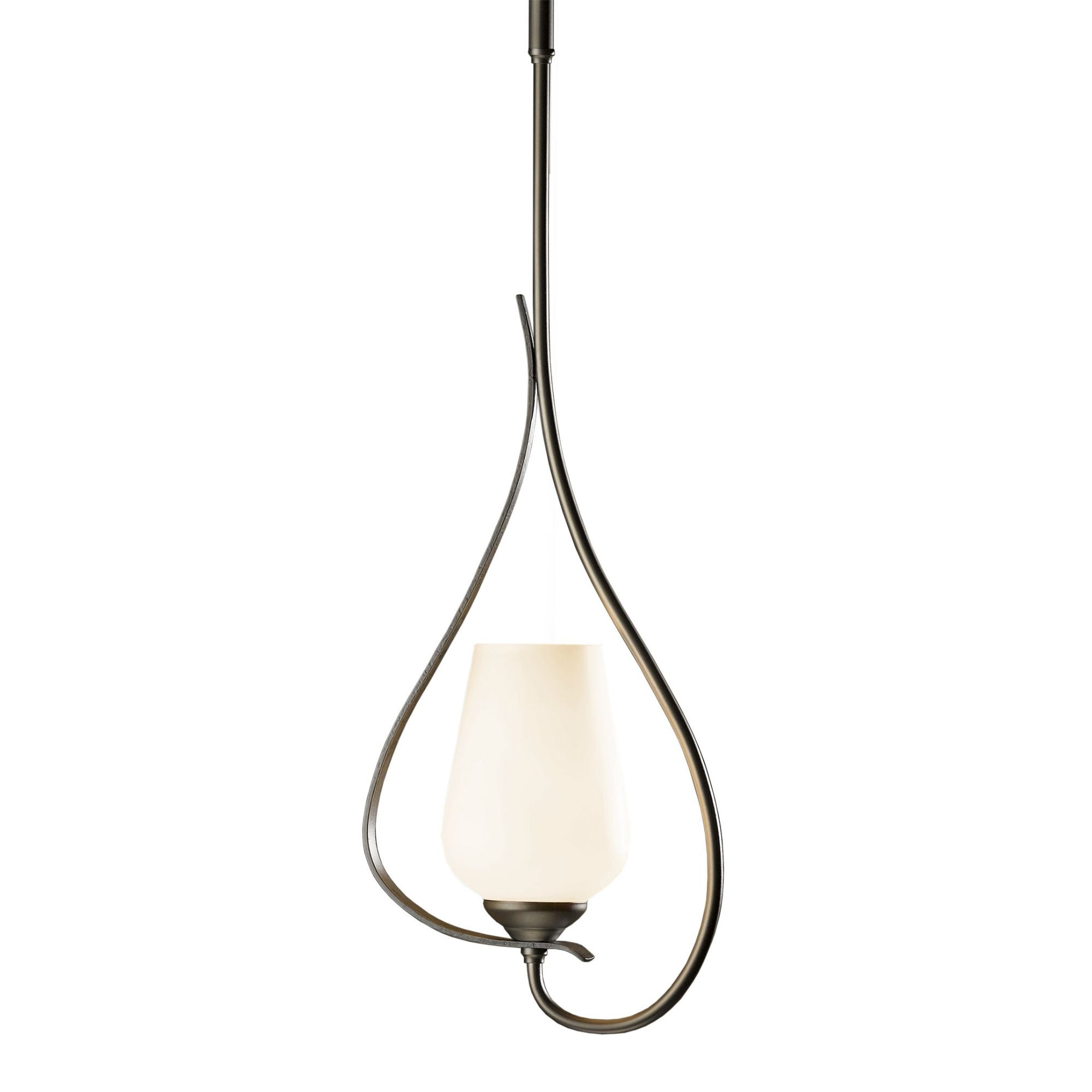 Flora Up Light Mini Pendant 1-Light Opal Glass (GG) in Dark Smoke