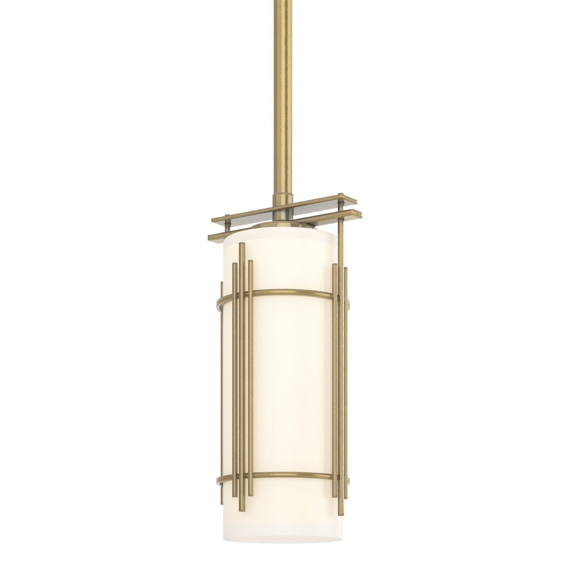 Paralline Mini Pendant 1-Light Opal Glass (GG) in Modern Brass