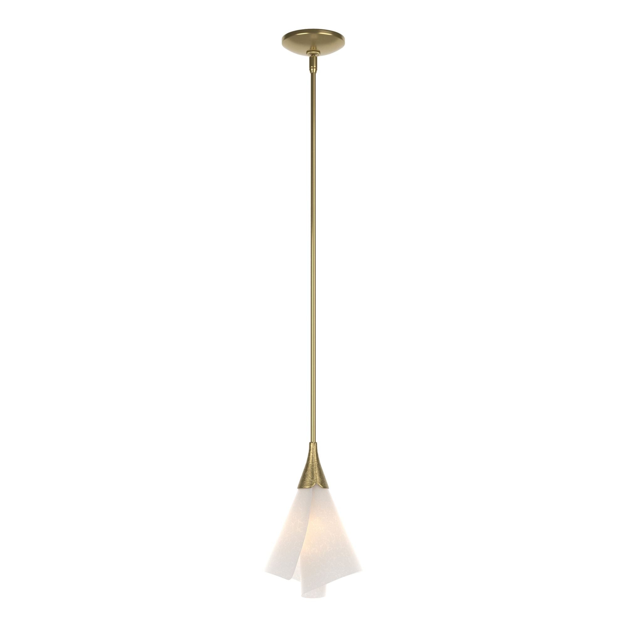 Mobius Mini Pendant 1-Light Spun Frost (SH) in Modern Brass