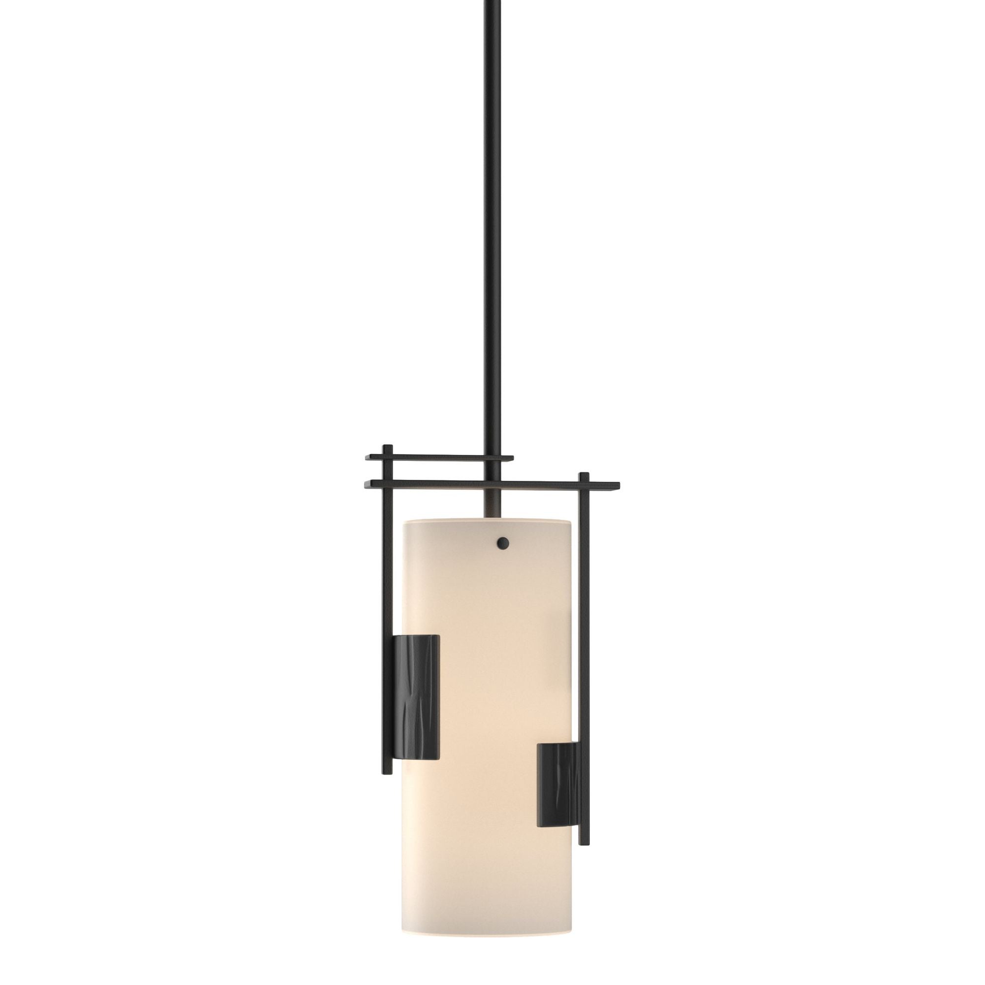 Fullered Impressions Mini Pendant 1-Light Opal Glass (GG) in Black