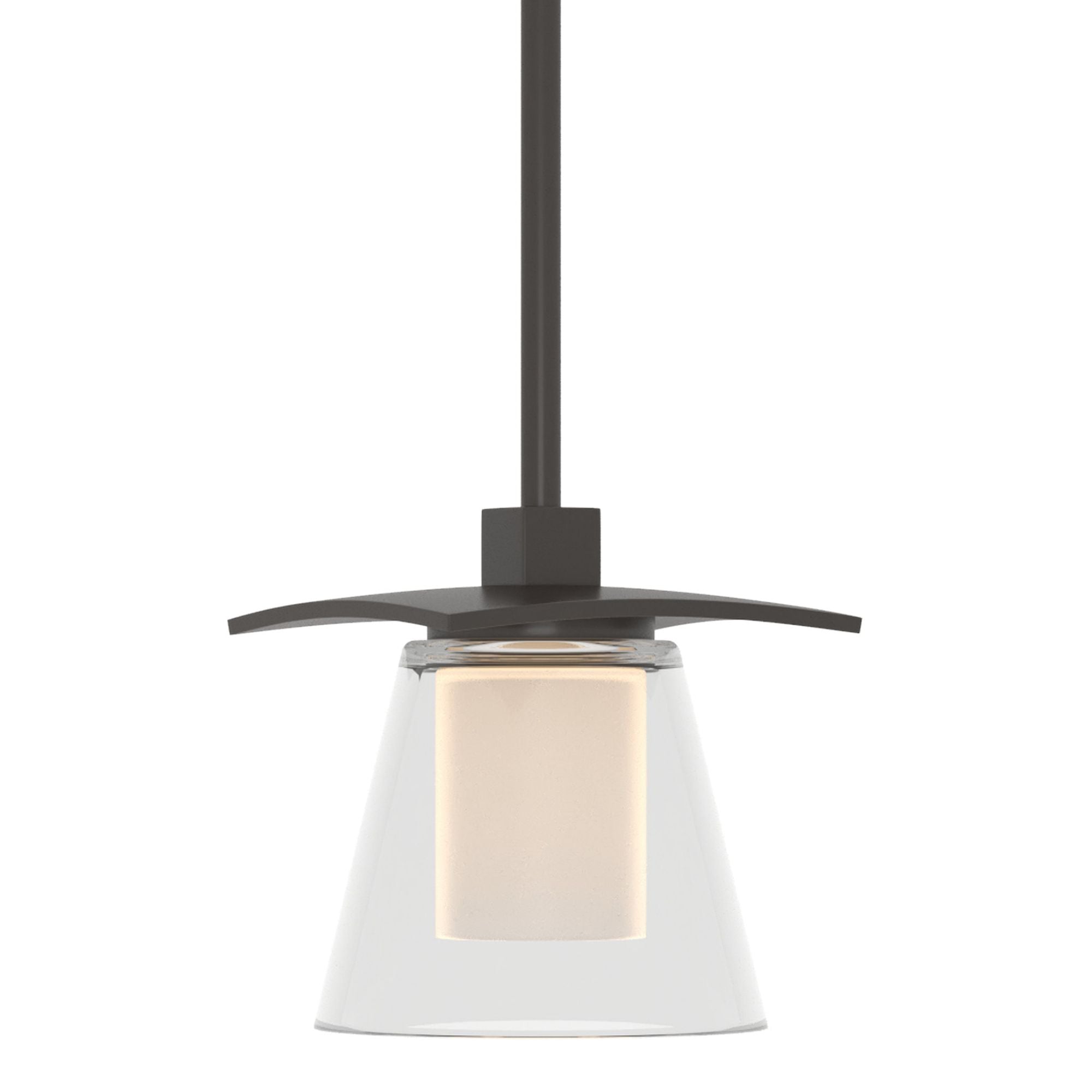 Wren Mini Pendant 1-Light Clear Glass with Opal Diffuser (ZU) in Oil Rubbed Bronze