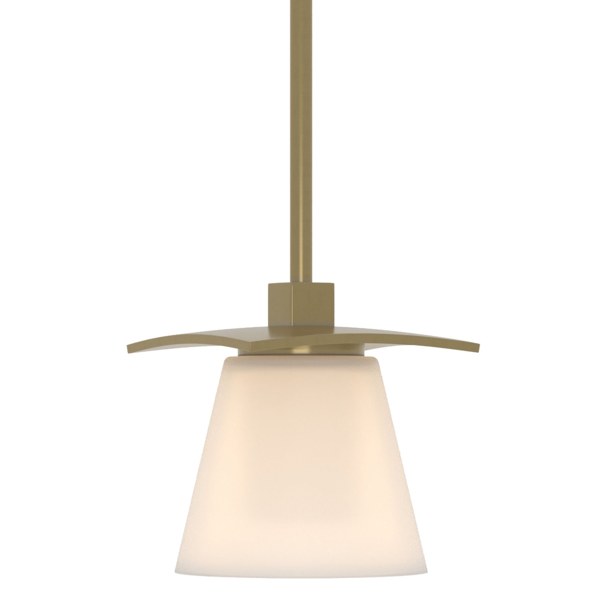 Wren Mini Pendant 1-Light Opal Glass (GG) in Modern Brass