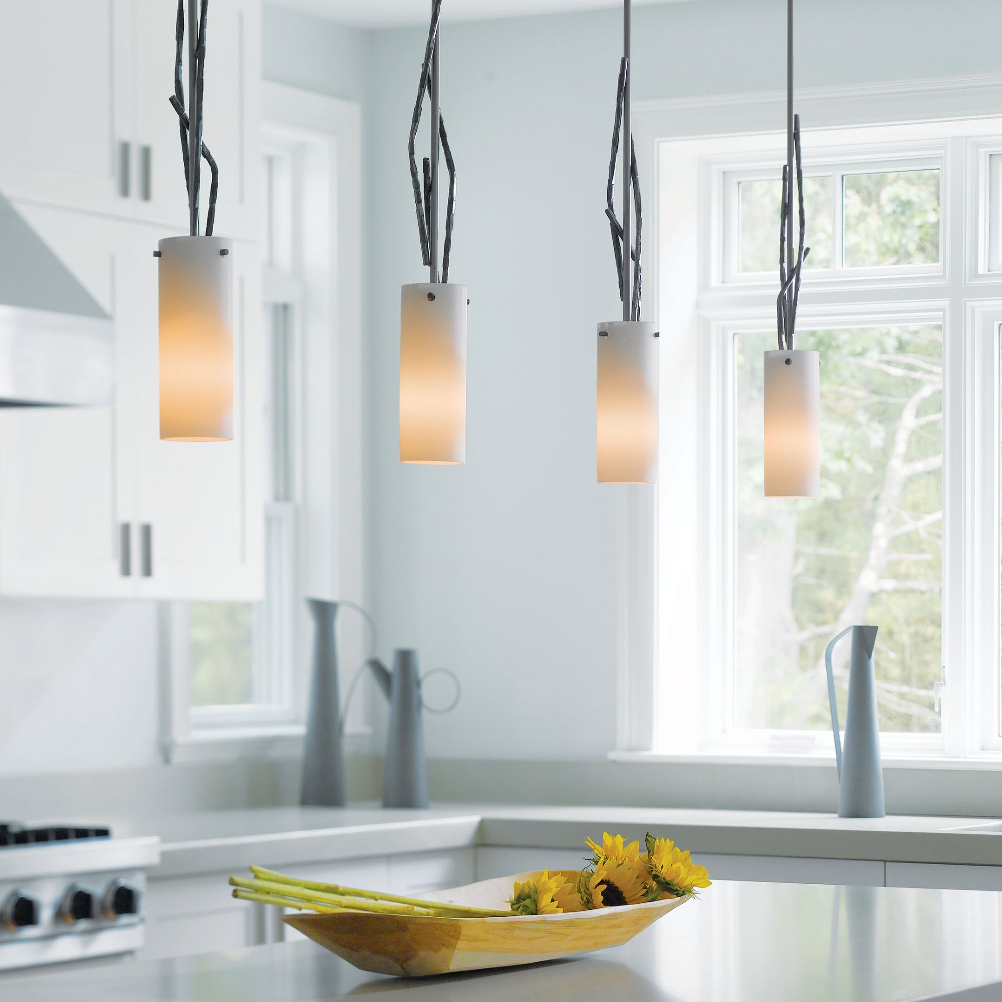 Brindille Mini Pendant 1-Light Opal Glass (GG) in Dark Smoke