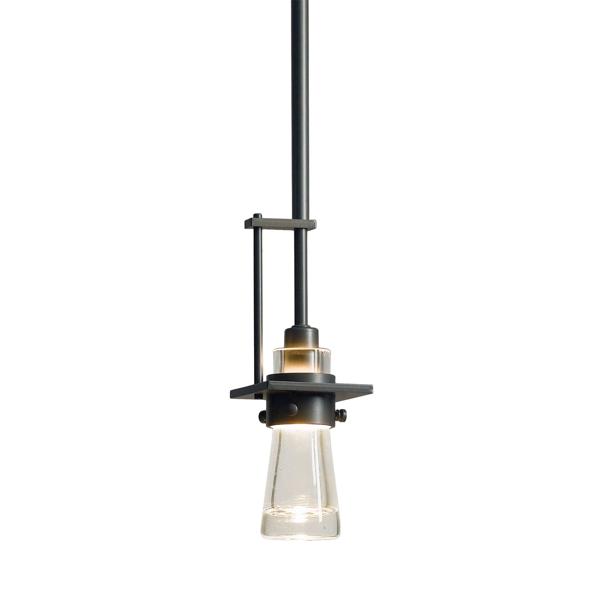 Erlenmeyer Small Mini Pendant 1-Light Clear Glass (ZM) in Dark Smoke