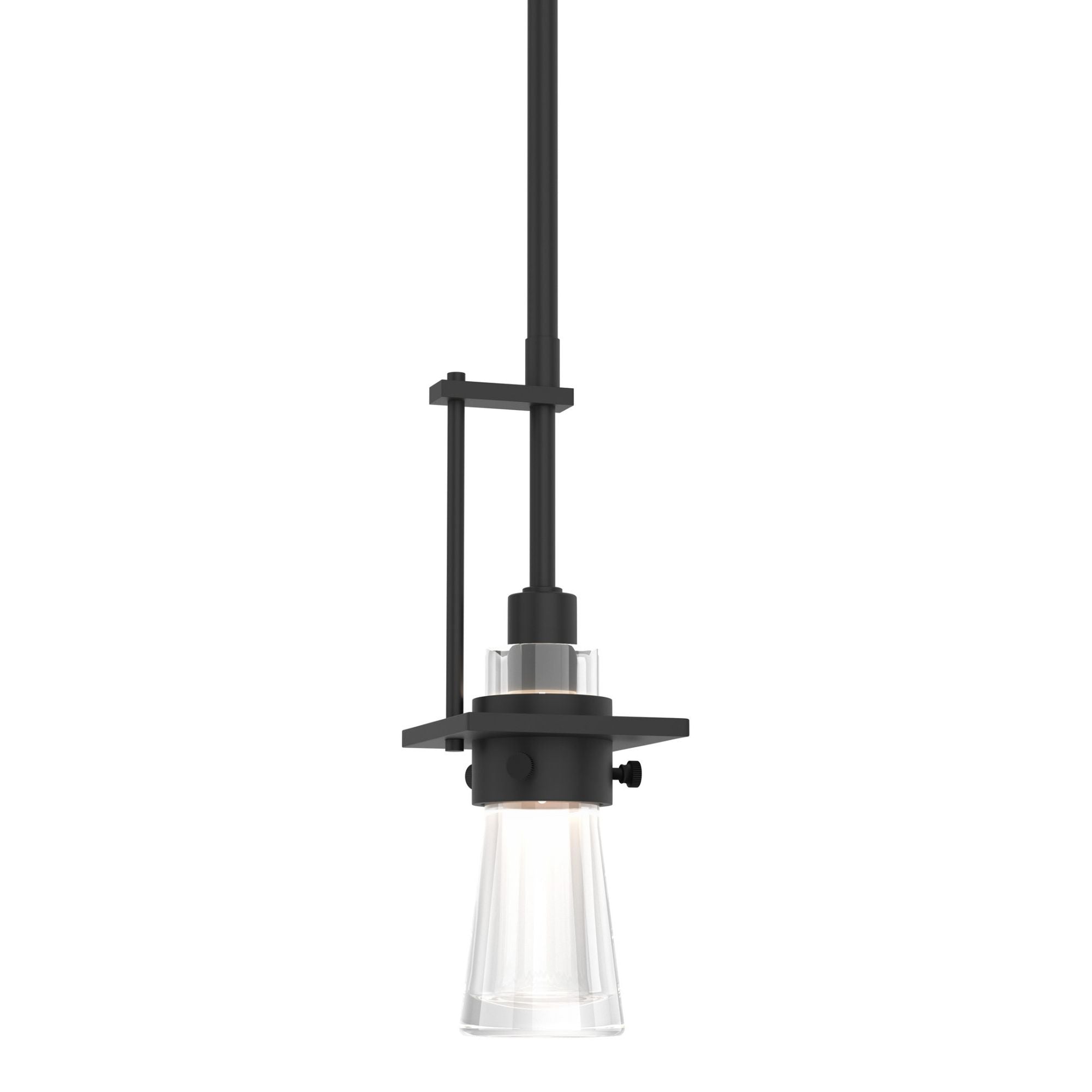 Erlenmeyer Small Mini Pendant 1-Light Clear Glass (ZM) in Black
