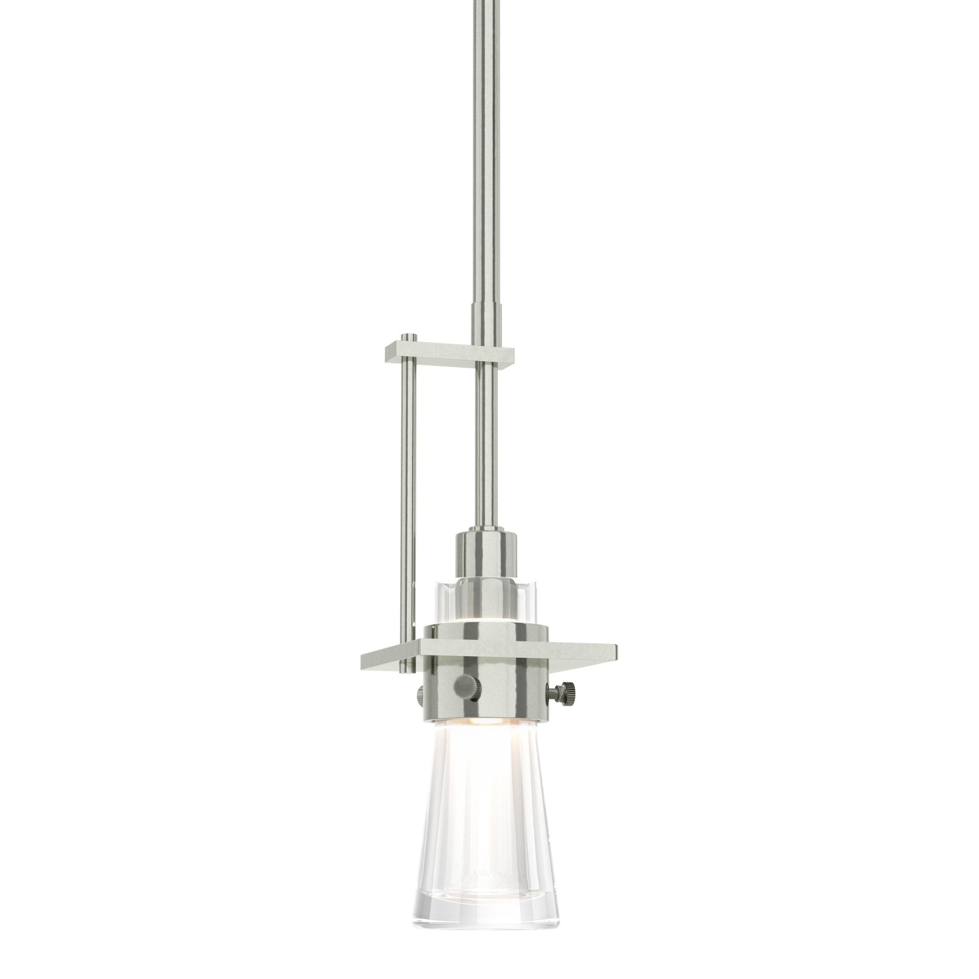 Erlenmeyer Small Mini Pendant 1-Light Clear Glass (ZM) in Sterling