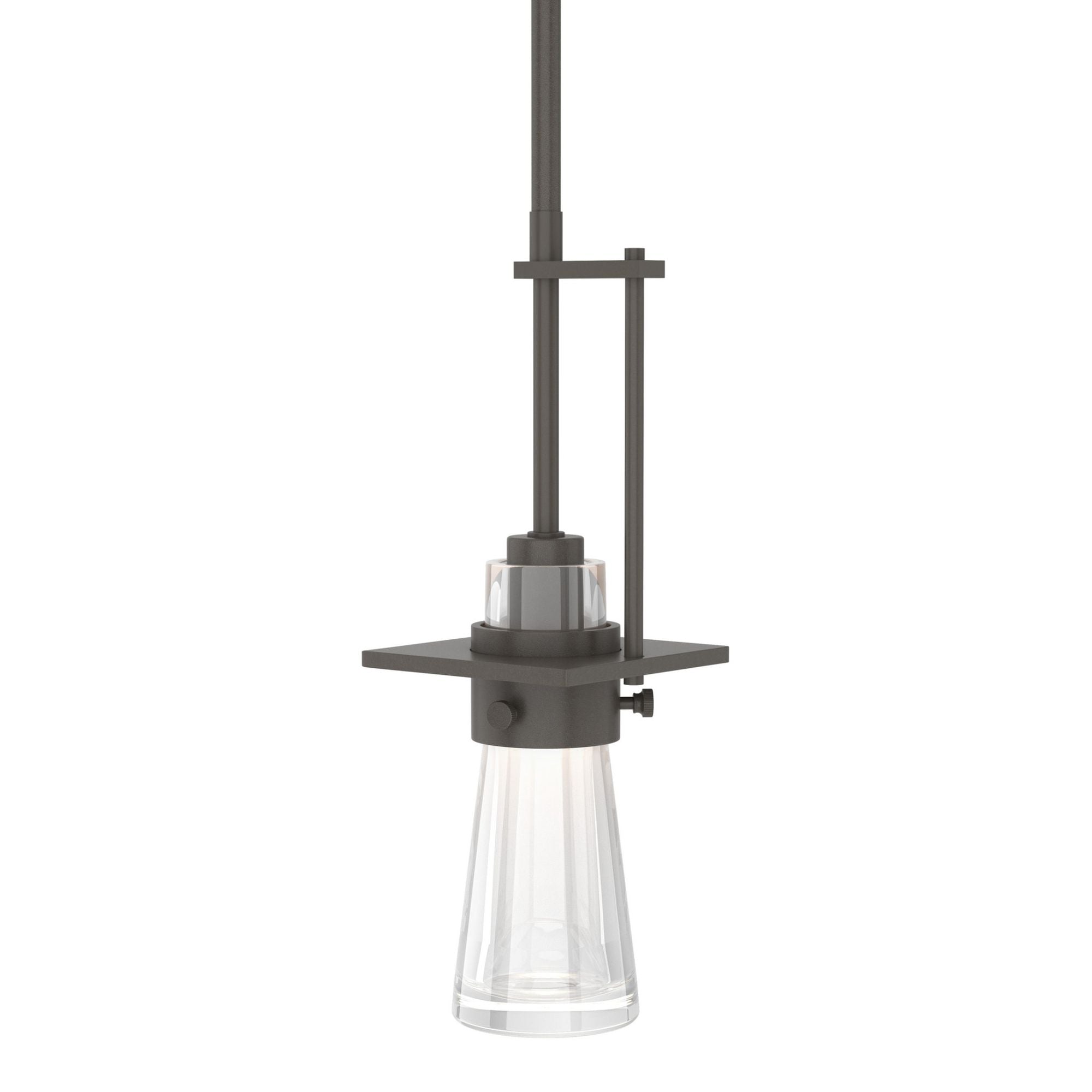Erlenmeyer Mini Pendant 1-Light Clear Glass (ZM) in Dark Smoke
