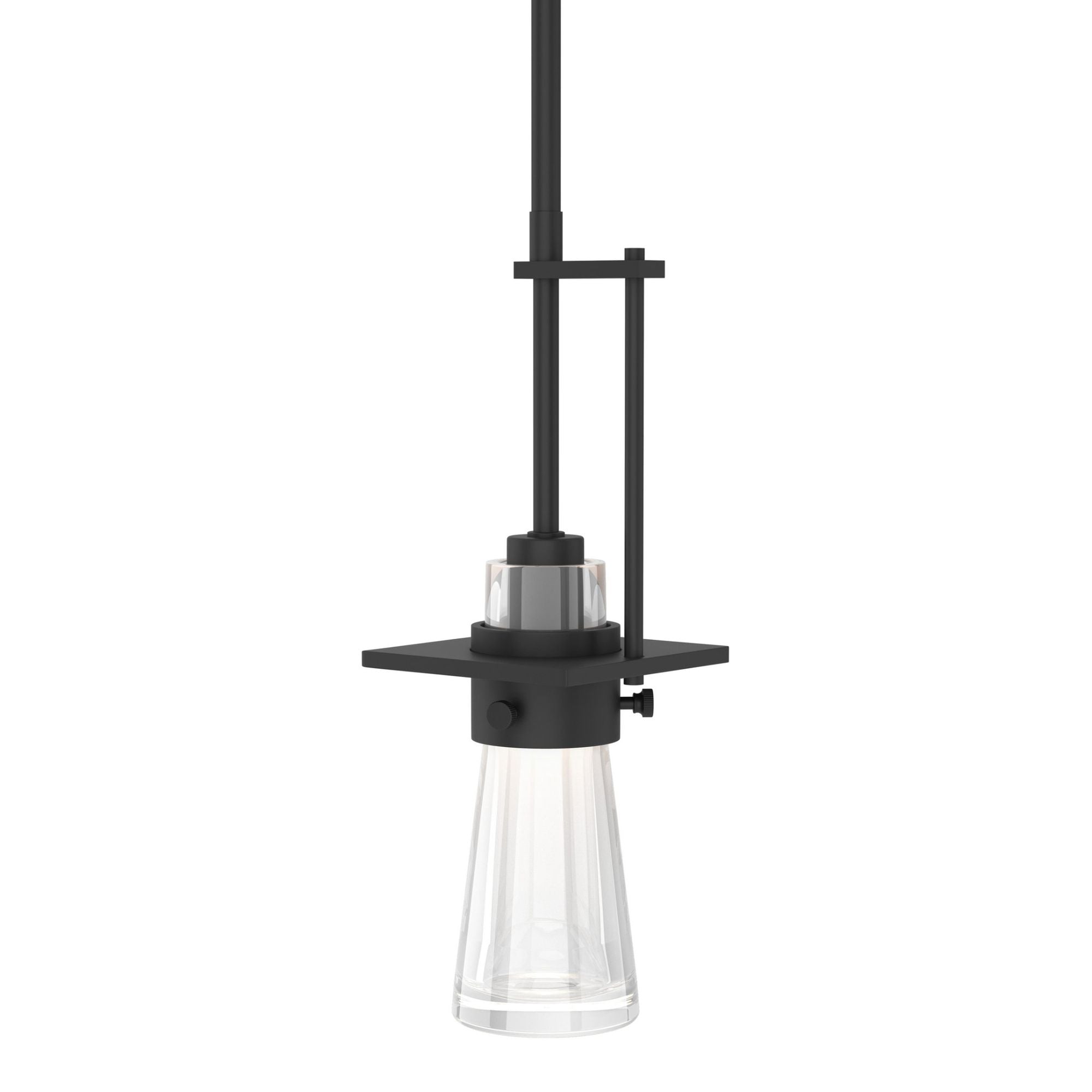 Erlenmeyer Mini Pendant 1-Light Clear Glass (ZM) in Black