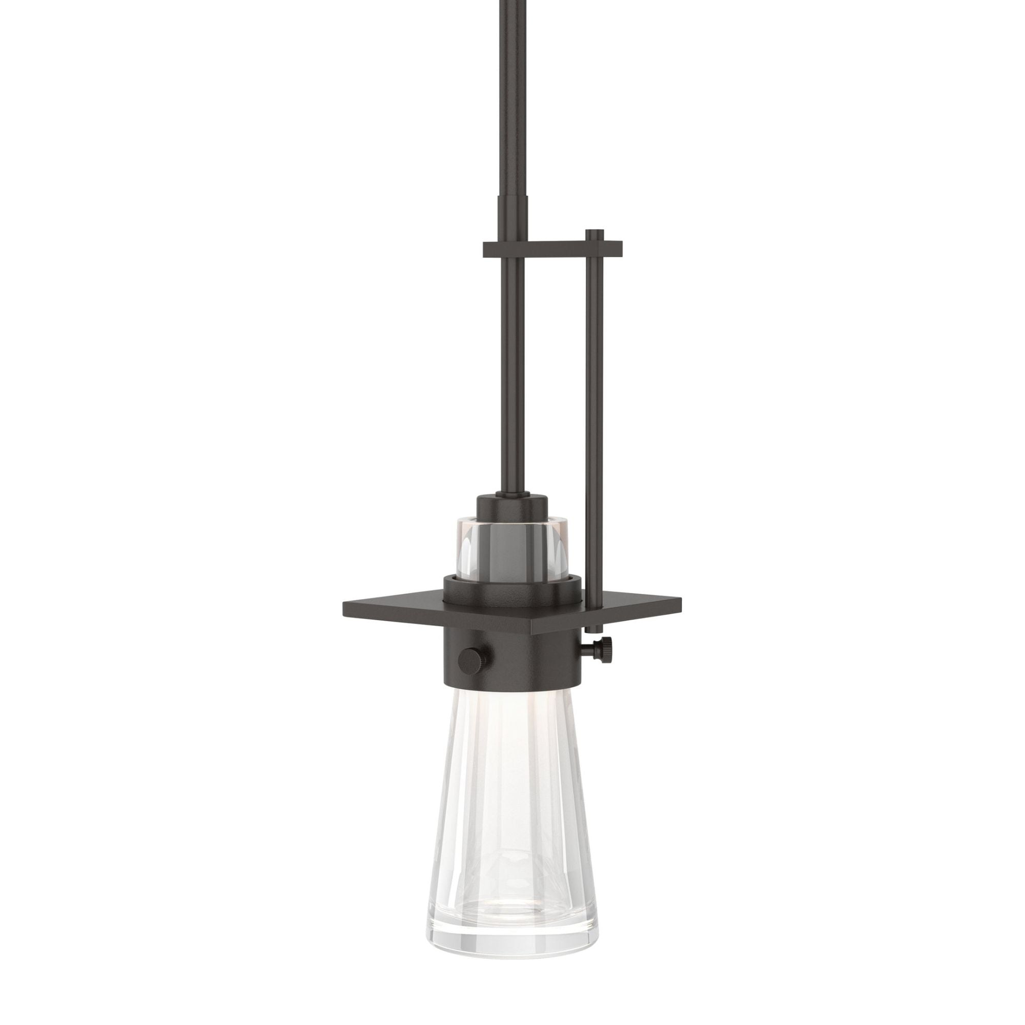 Erlenmeyer Mini Pendant 1-Light Clear Glass (ZM) in Oil Rubbed Bronze