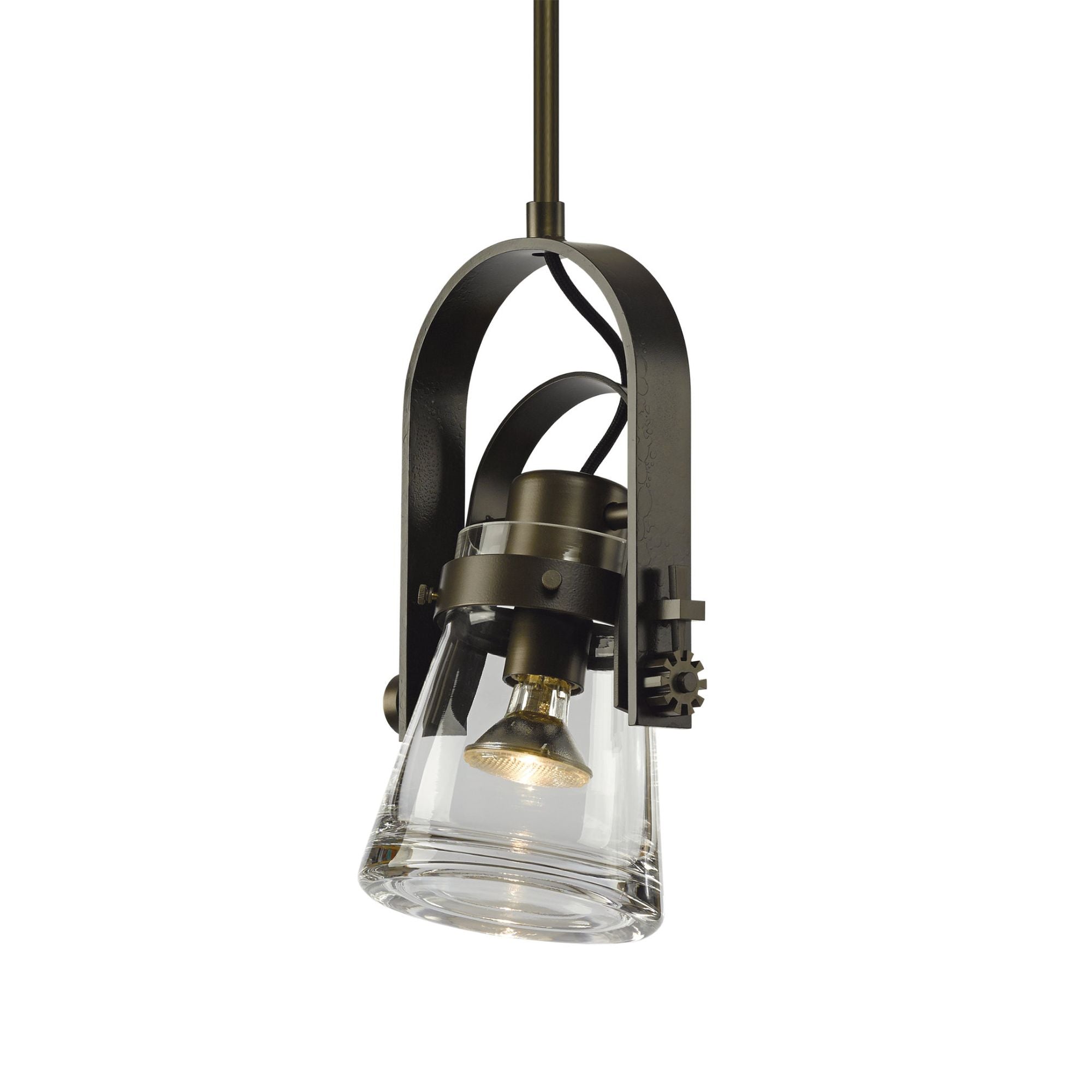 Erlenmeyer Large Mini Pendant 1-Light Clear Glass (ZM) in Dark Smoke