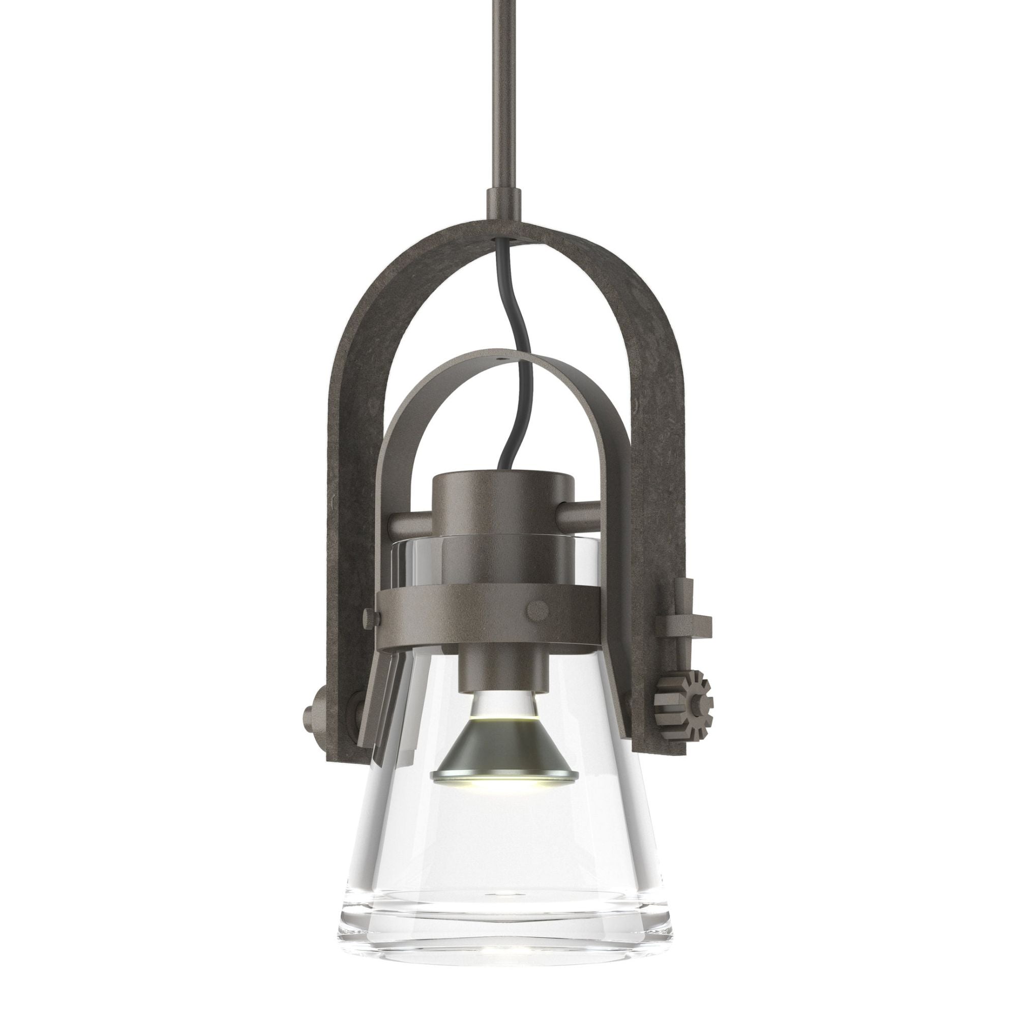 Erlenmeyer Large Mini Pendant 1-Light Clear Glass (ZM) in Dark Smoke