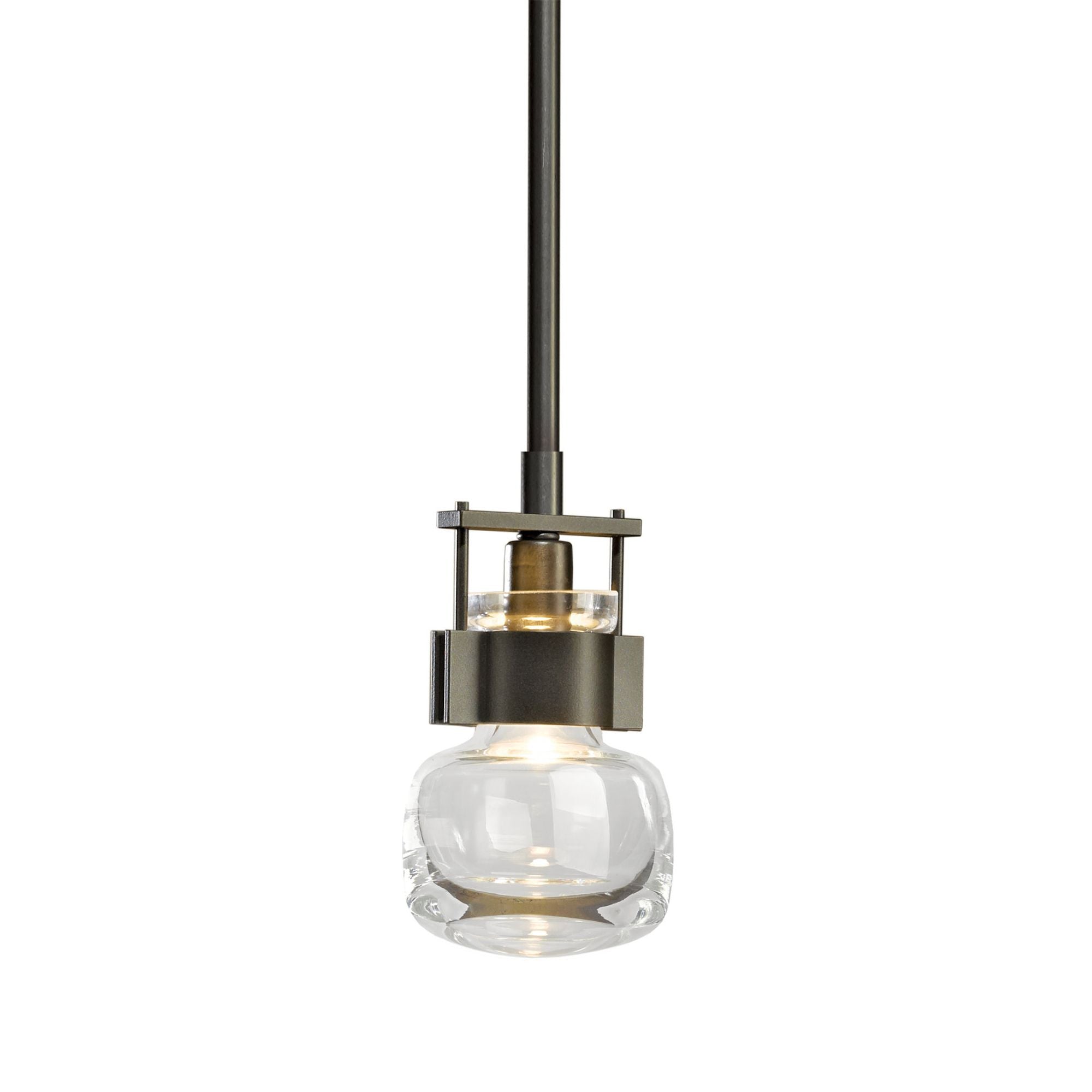 Cuff Small Mini Pendant 1-Light Clear Glass (ZM) in Dark Smoke