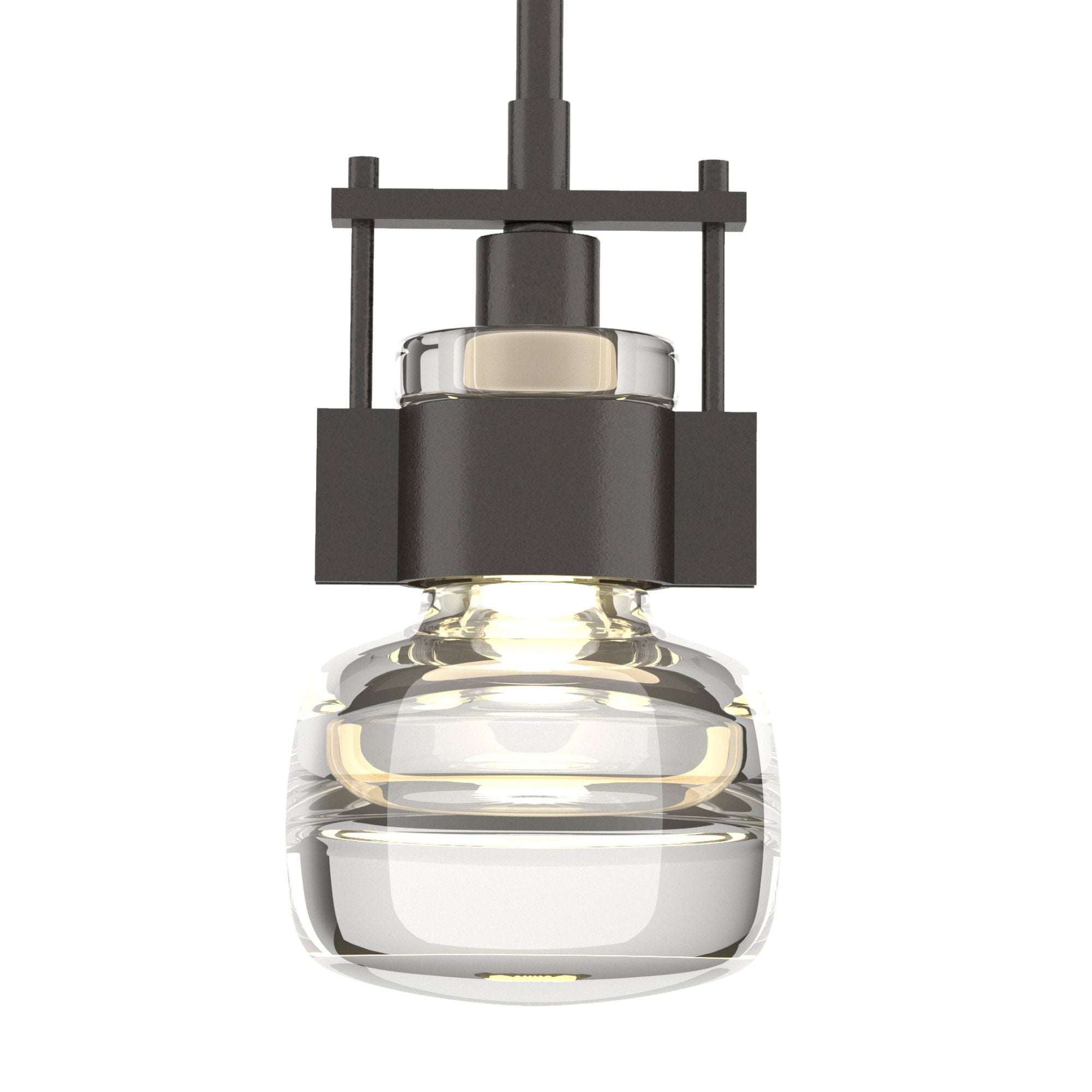 Cuff Small Mini Pendant 1-Light Clear Glass (ZM) in Oil Rubbed Bronze