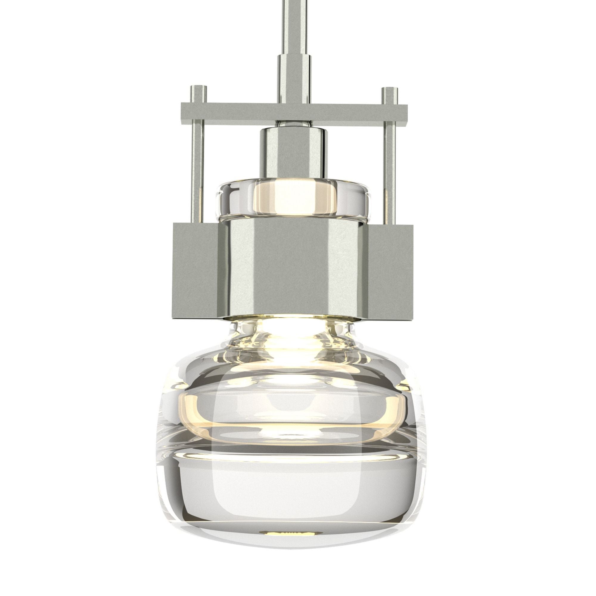 Cuff Small Mini Pendant 1-Light Clear Glass (ZM) in Sterling