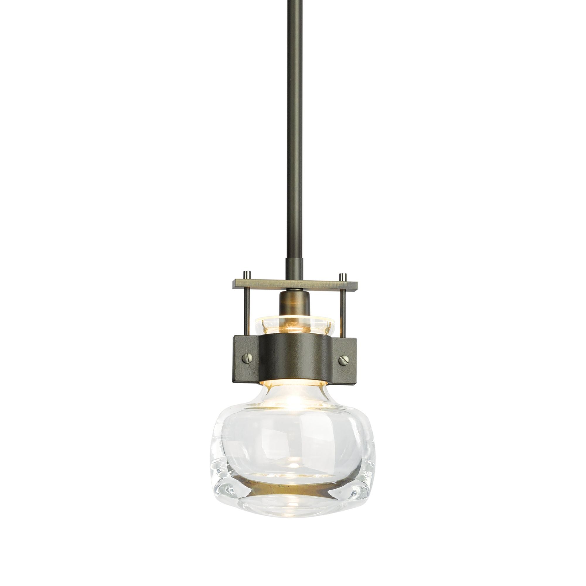 Cuff Mini Pendant 1-Light Clear Glass (ZM) in Dark Smoke