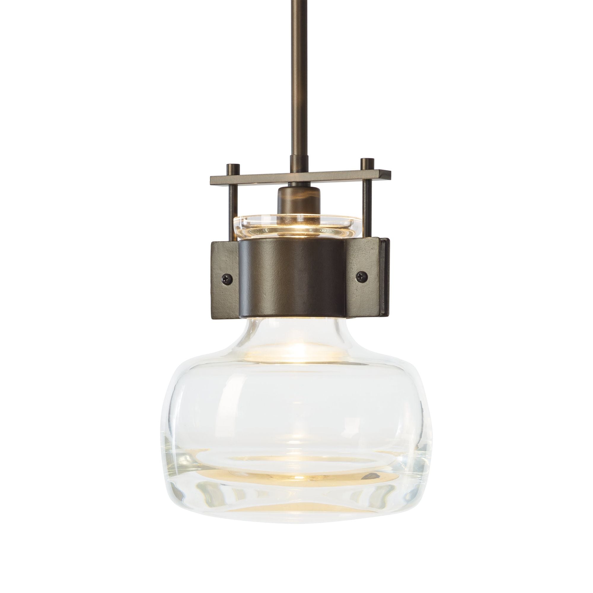 Cuff Large Mini Pendant 1-Light Clear Glass (ZM) in Dark Smoke