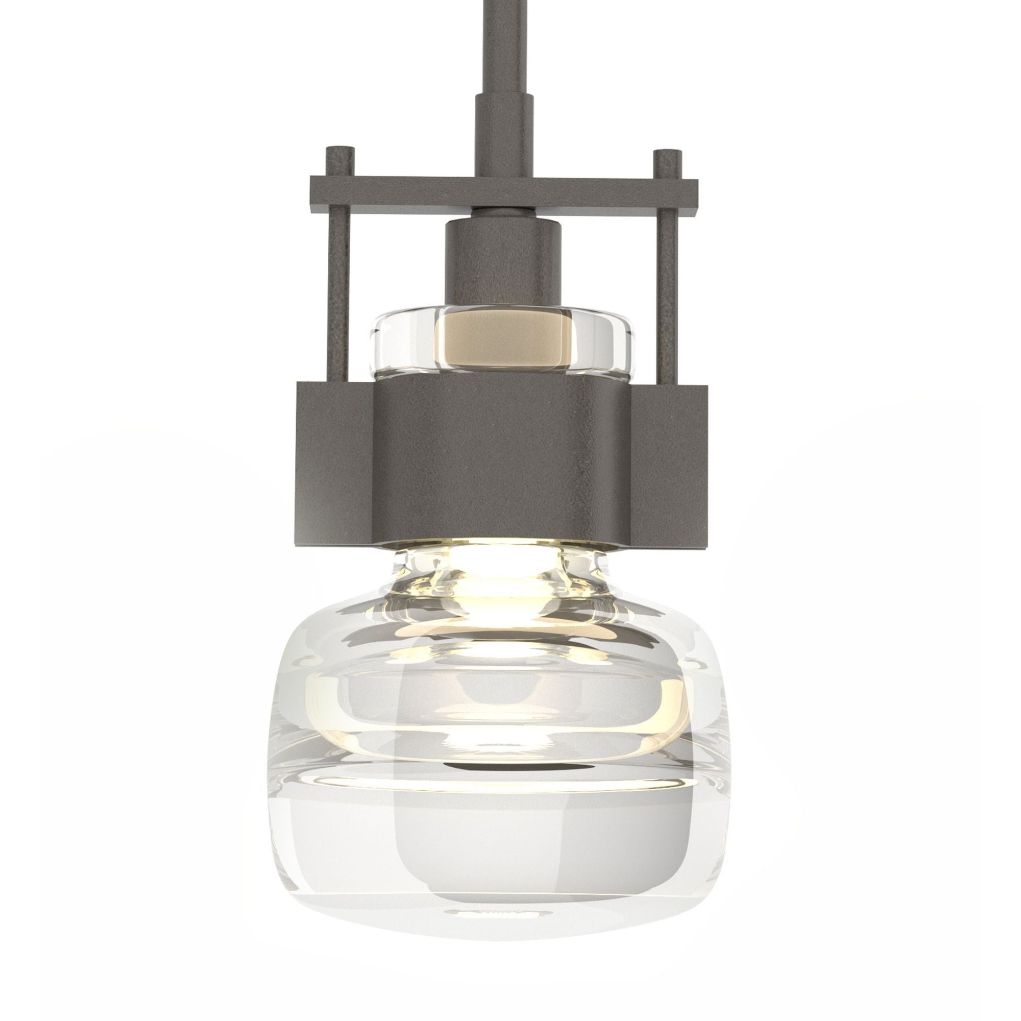 Cuff Large Mini Pendant 1-Light Clear Glass (ZM) in Dark Smoke