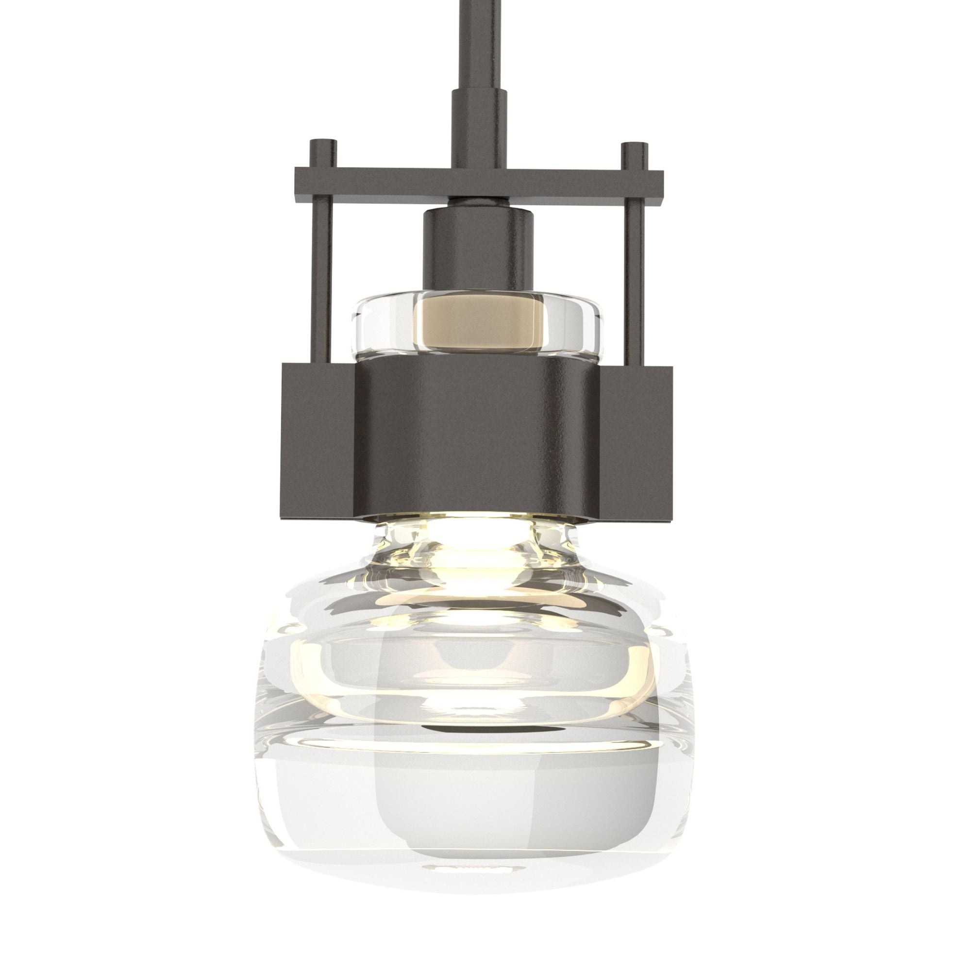 Cuff Large Mini Pendant 1-Light Clear Glass (ZM) in Oil Rubbed Bronze
