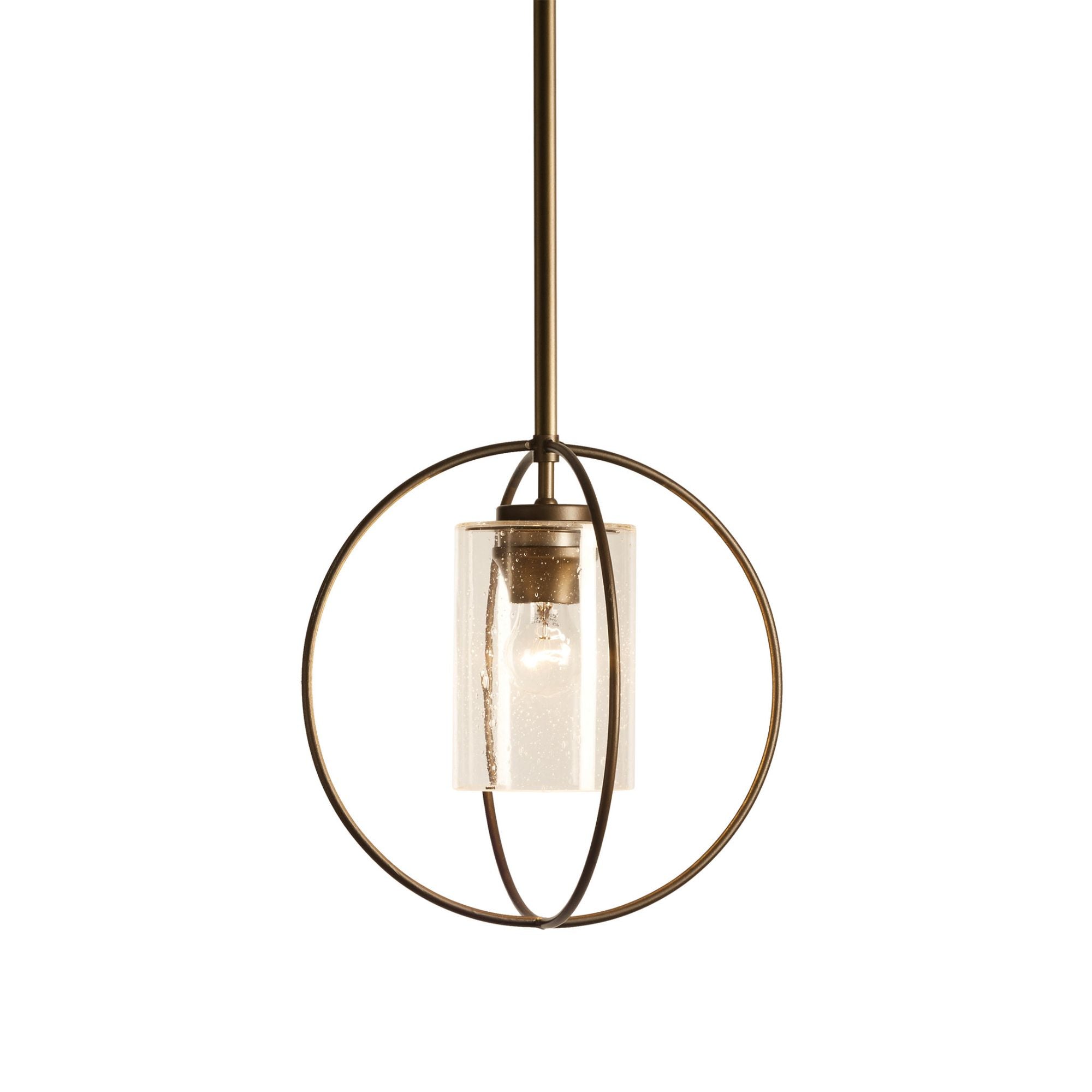 Rhythm Mini Pendant 1-Light Seeded Clear Glass (II) in Dark Smoke