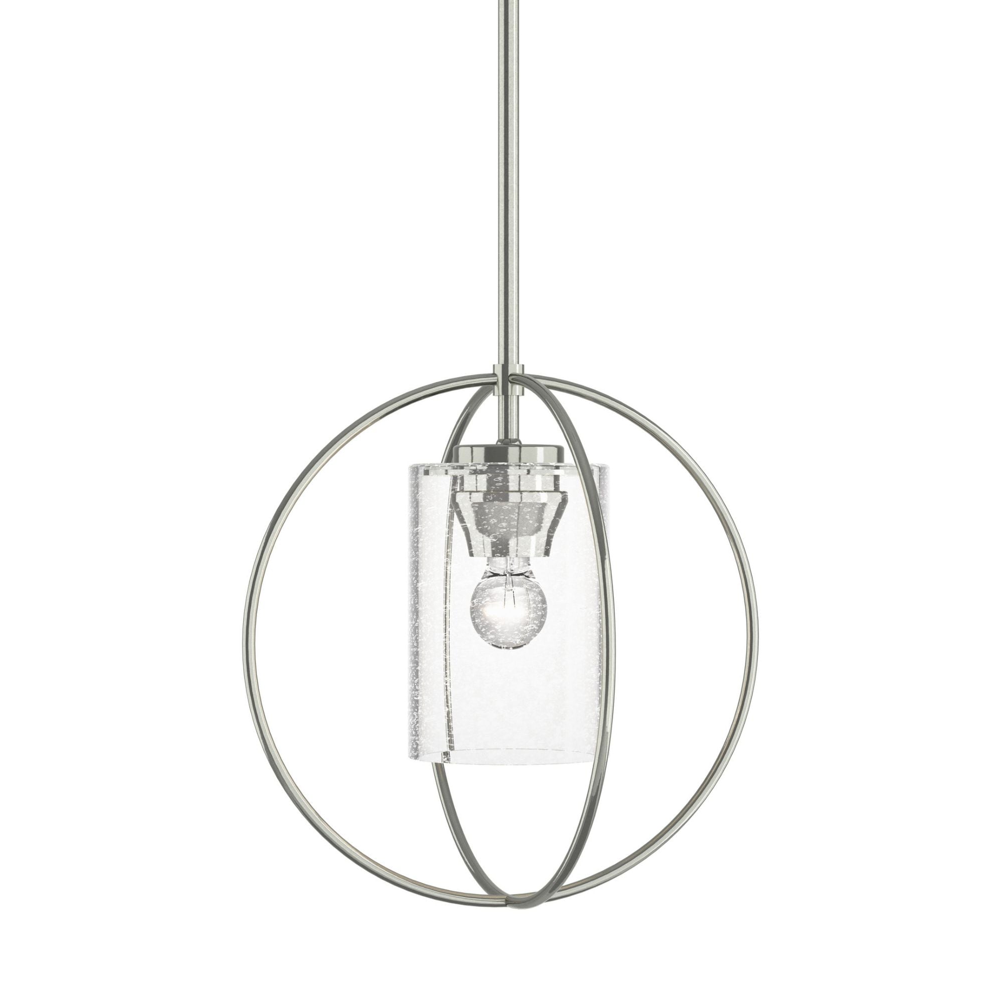 Rhythm Mini Pendant 1-Light Seeded Clear Glass (II) in Sterling