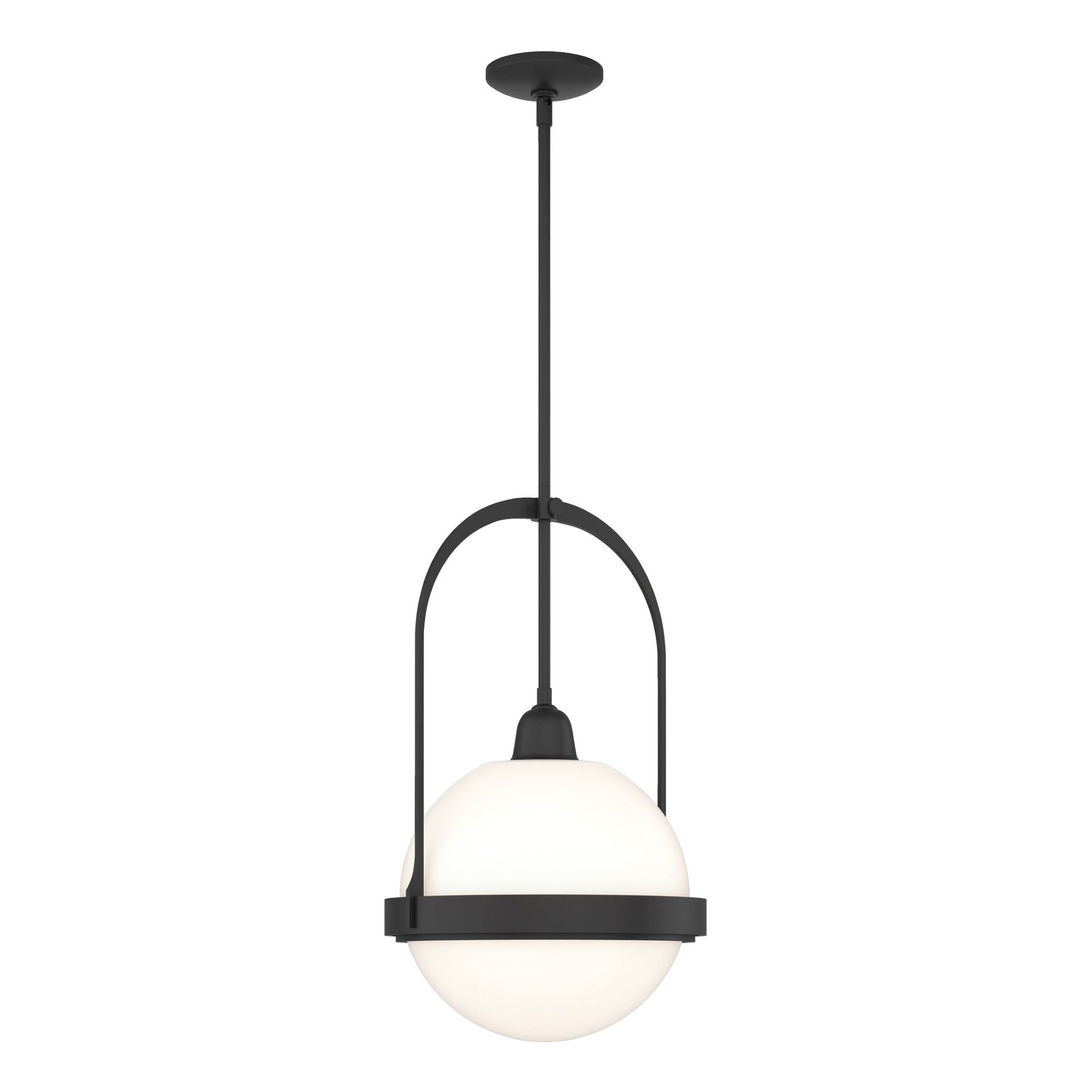 Atlas Pendant 1-Light Opal Glass (GG) in Black
