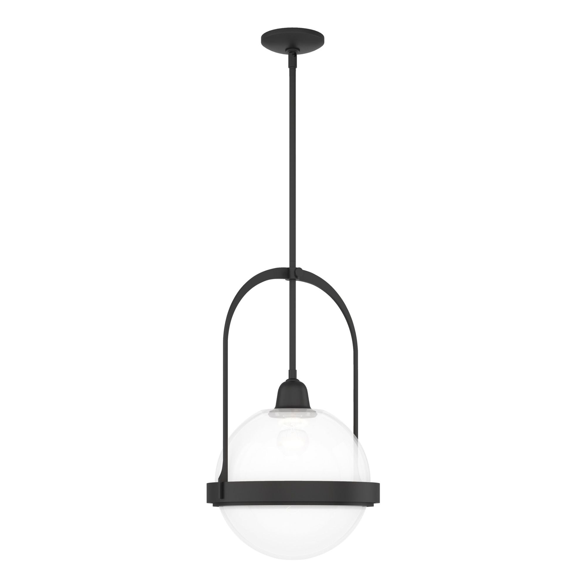 Atlas Pendant 1-Light Opaline Glass (WF) in Black