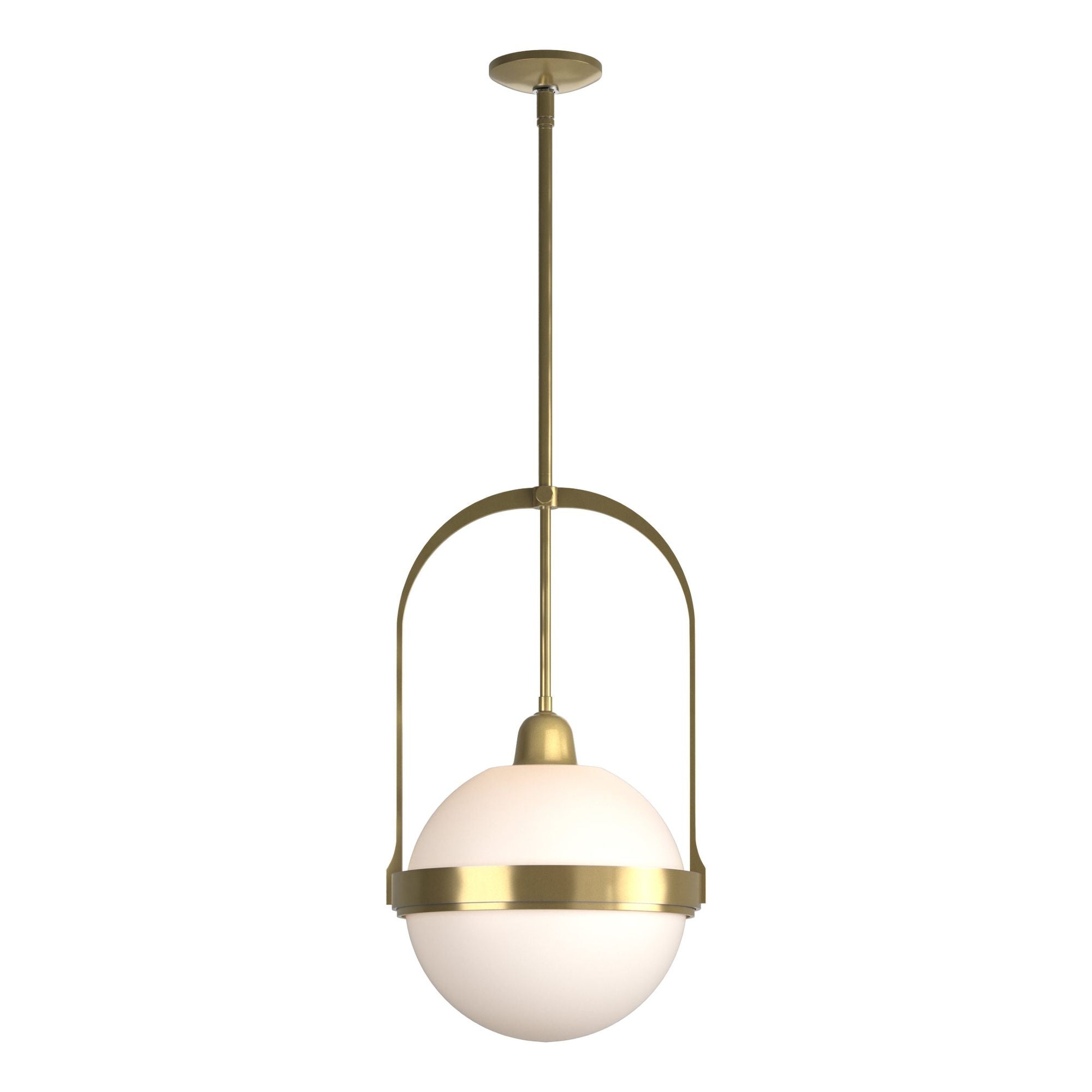 Atlas Pendant 1-Light Opal Glass (GG) in Modern Brass