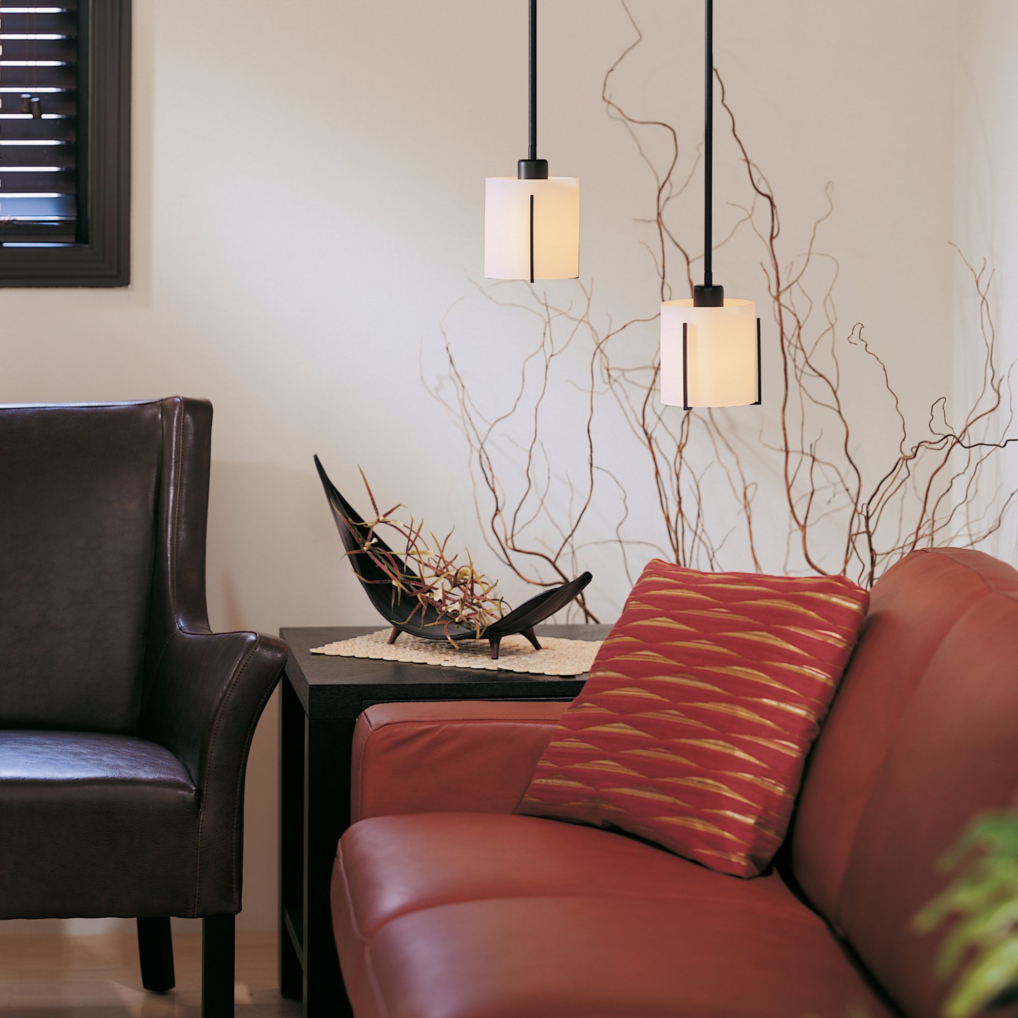 Exos Small Mini Pendant 1-Light Opal Glass (GG) in Black