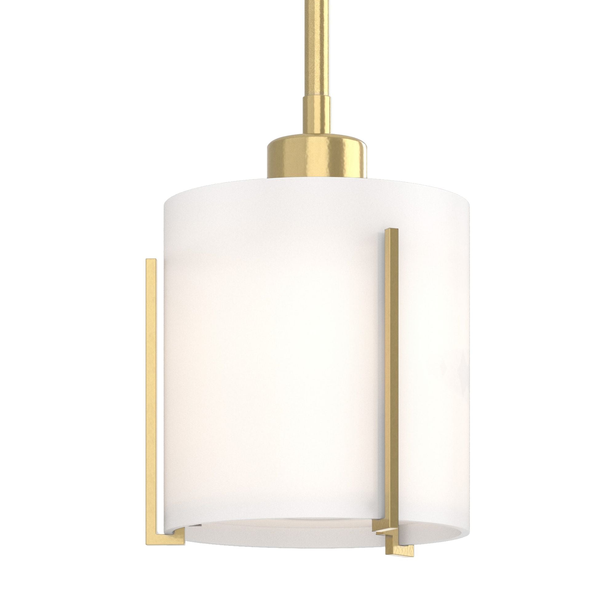 Exos Small Mini Pendant 1-Light Opal Glass (GG) in Modern Brass