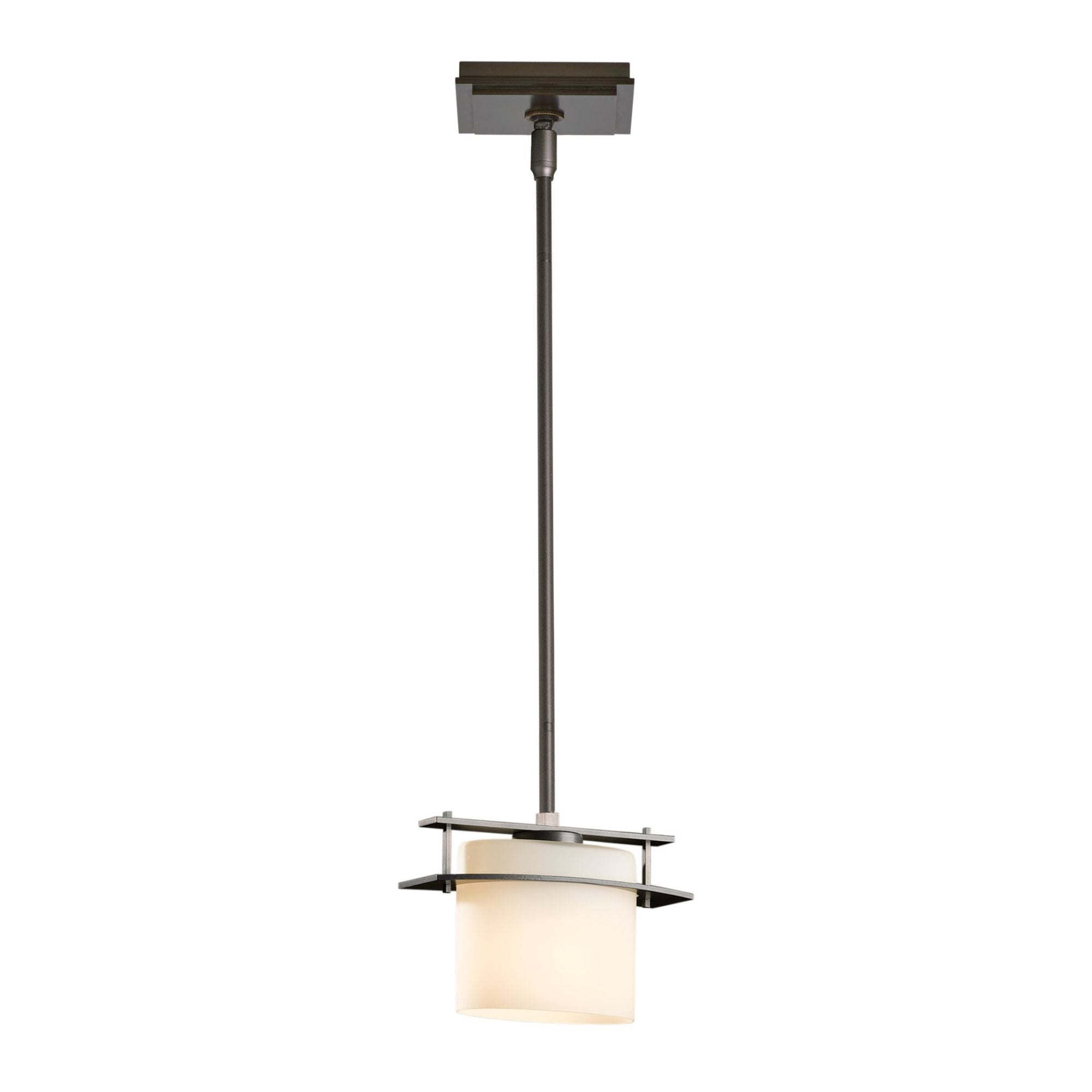 Arc Ellipse Mini Pendant 1-Light Opal Glass (GG) in Dark Smoke