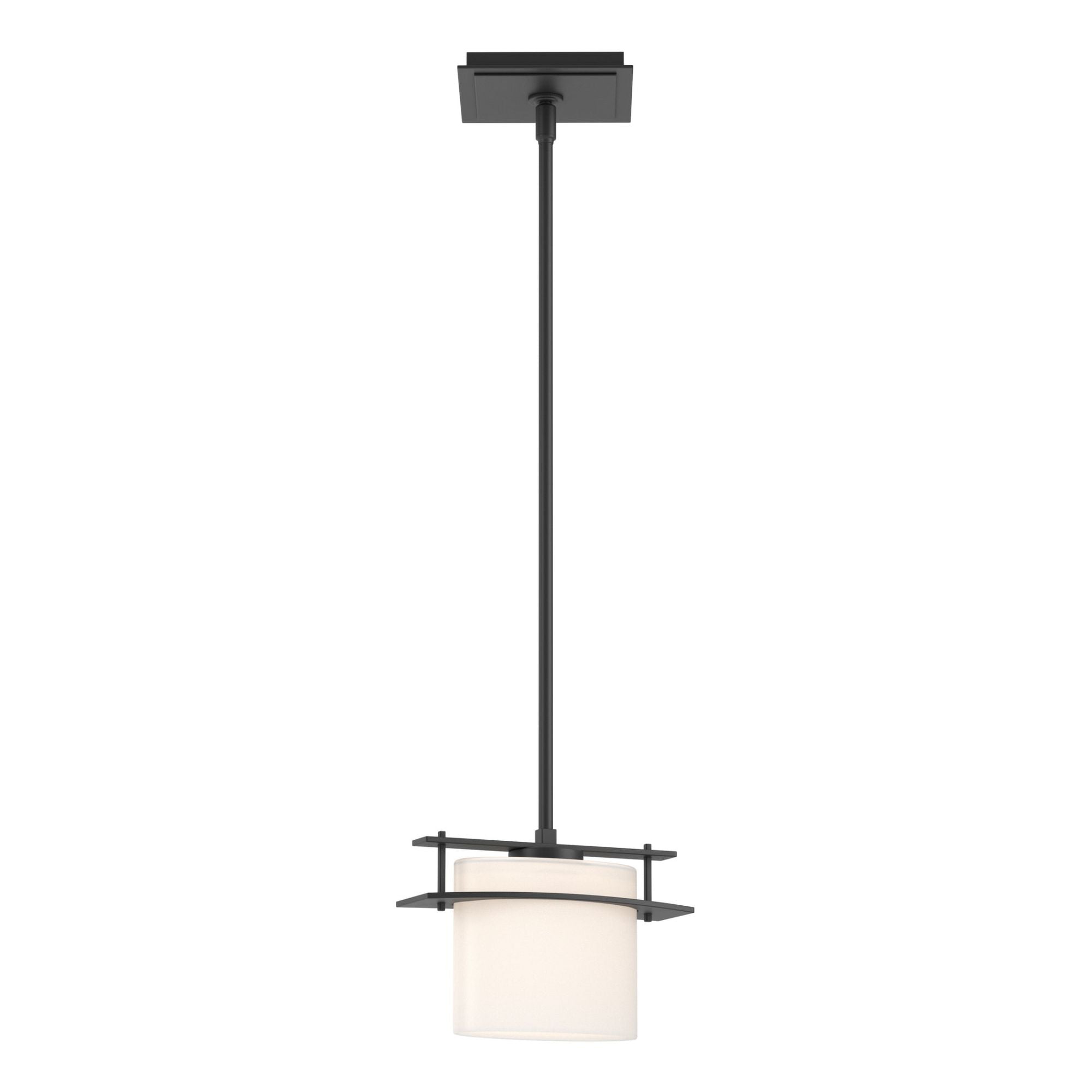Arc Ellipse Mini Pendant 1-Light Opal Glass (GG) in Black