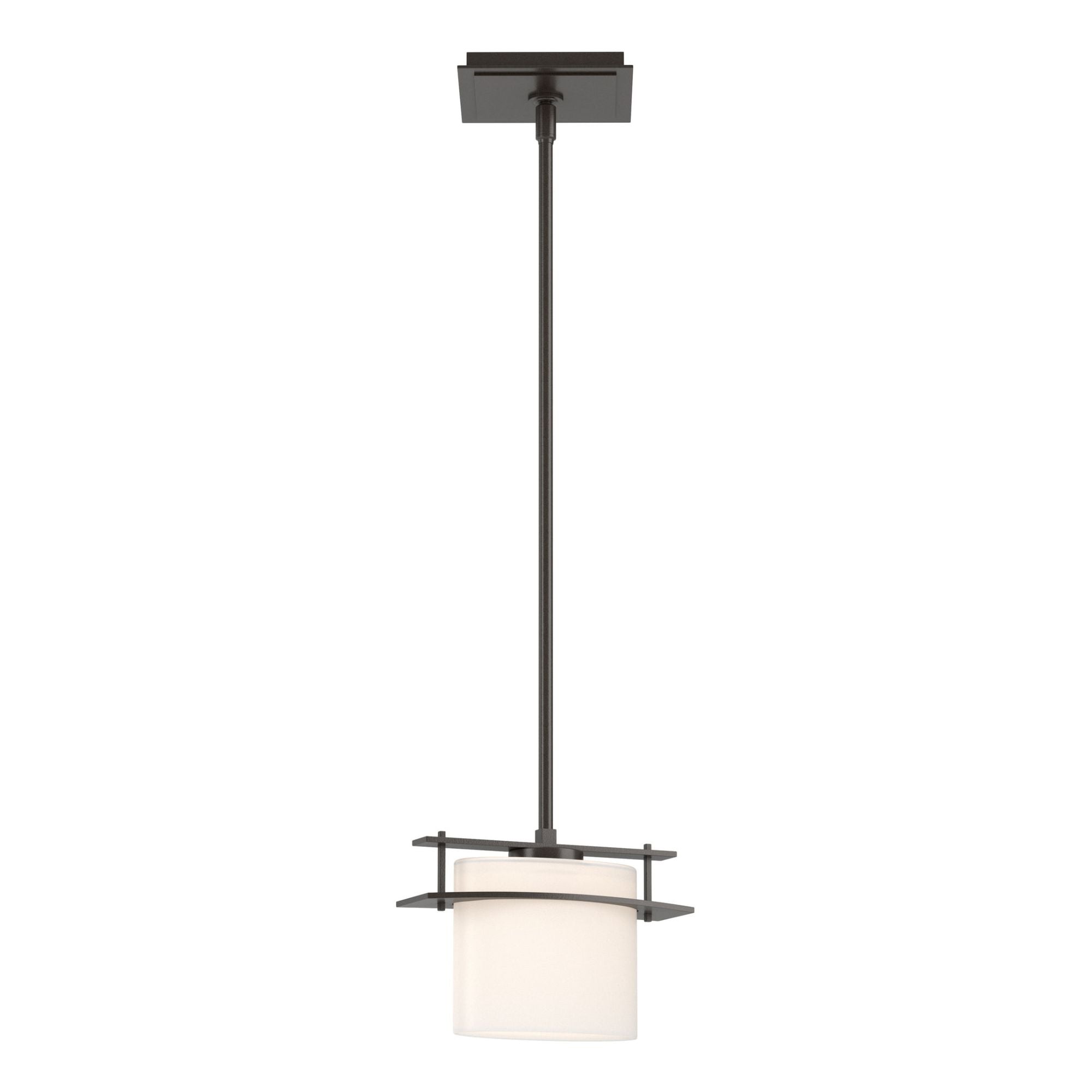 Arc Ellipse Mini Pendant 1-Light Opal Glass (GG) in Oil Rubbed Bronze
