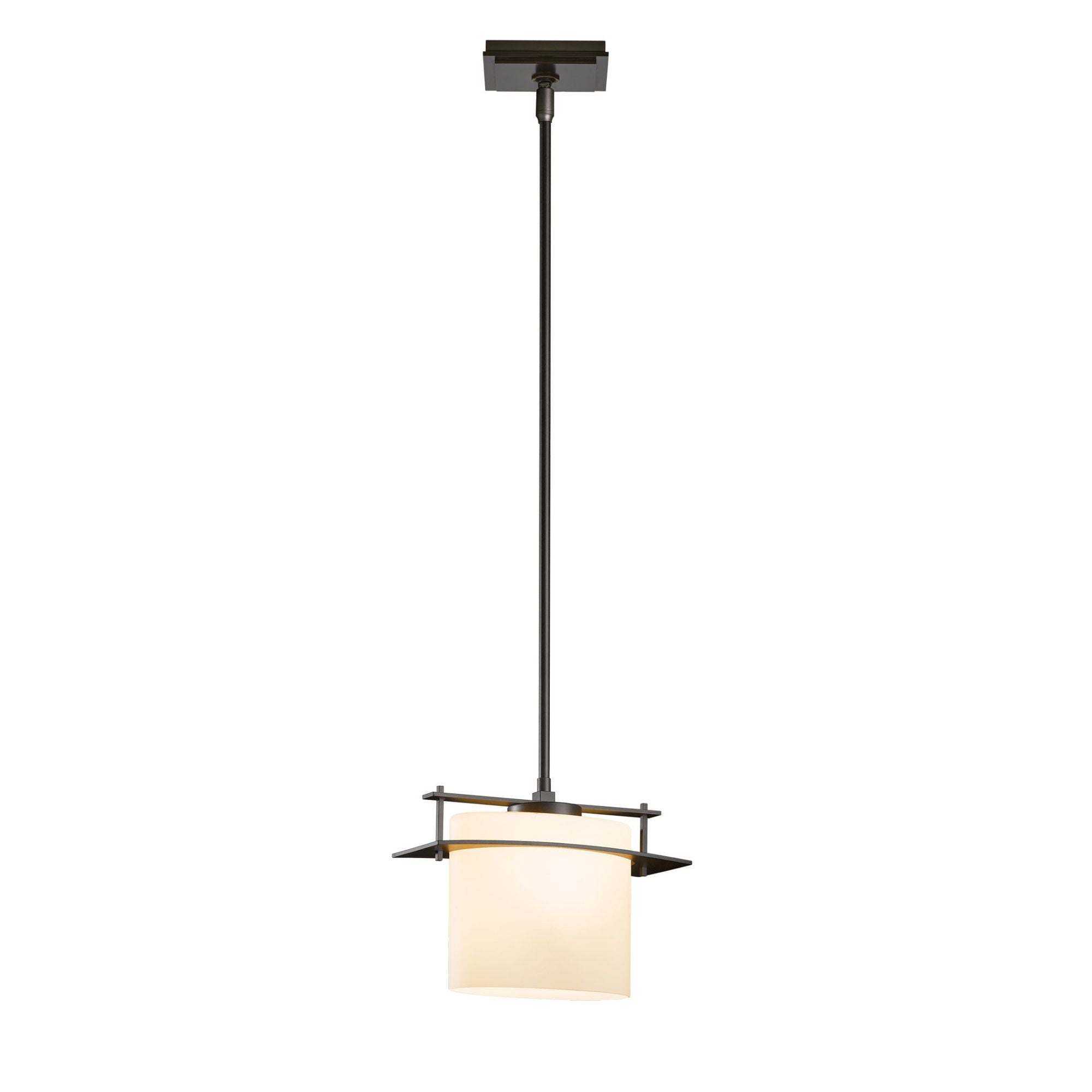 Arc Ellipse Large Mini Pendant 1-Light Opal Glass (GG) in Dark Smoke